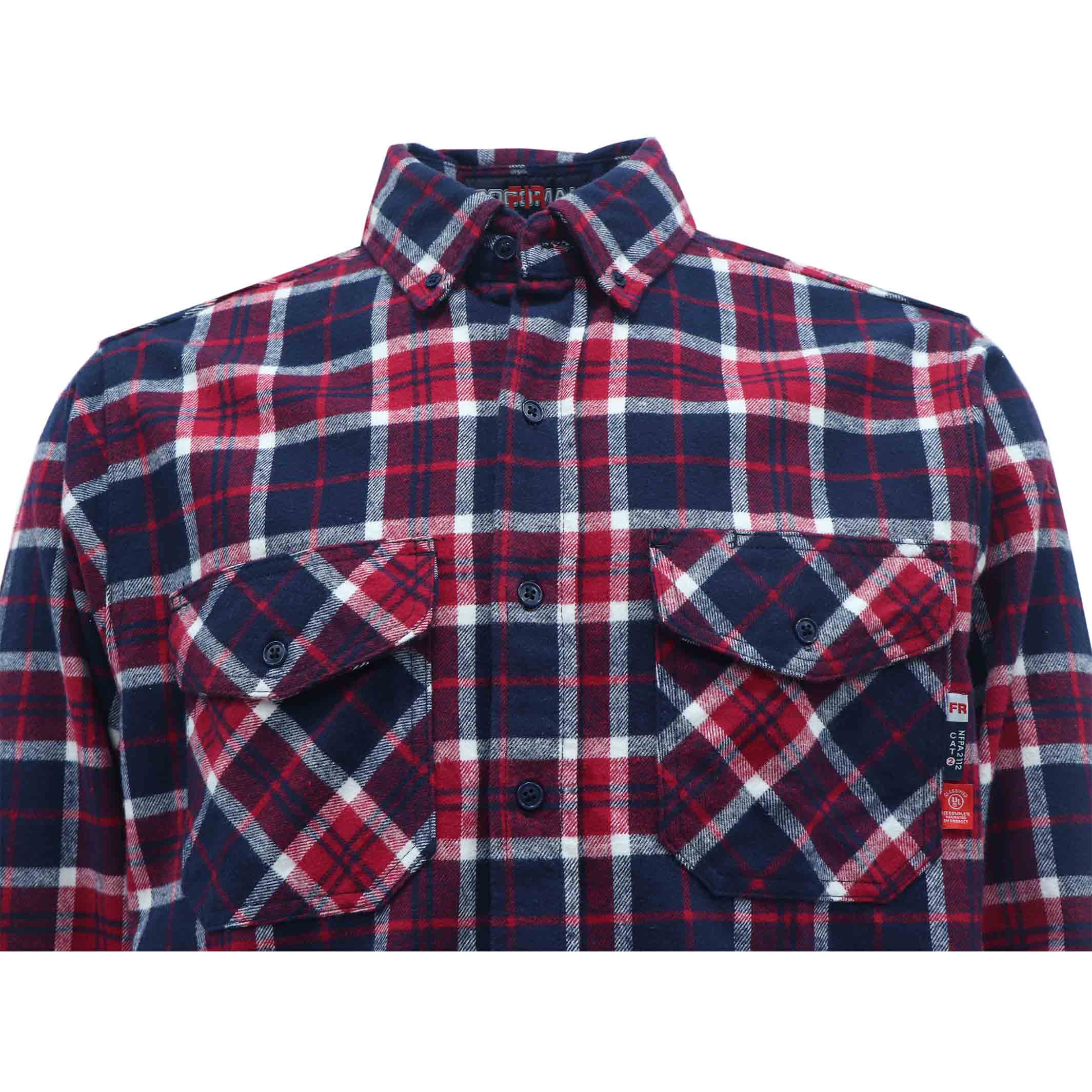 9.5OZ Plaid Flannel Shirts With Button(Final Sale)-3818
