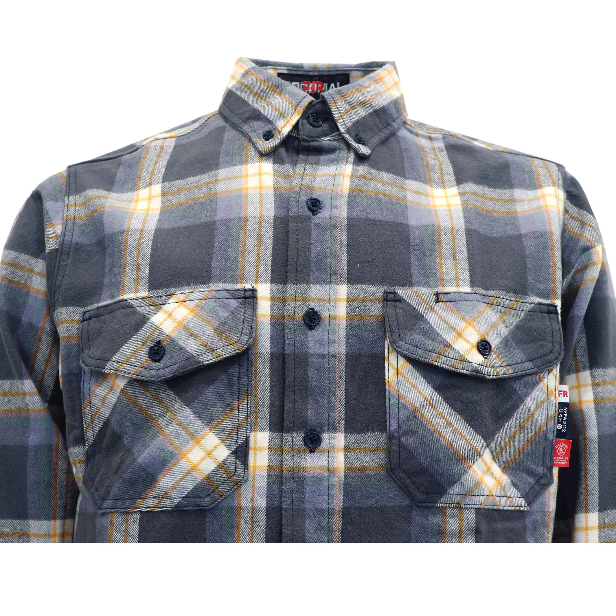 9.5OZ Plaid Flannel Shirts With Button(Final Sale)-3818