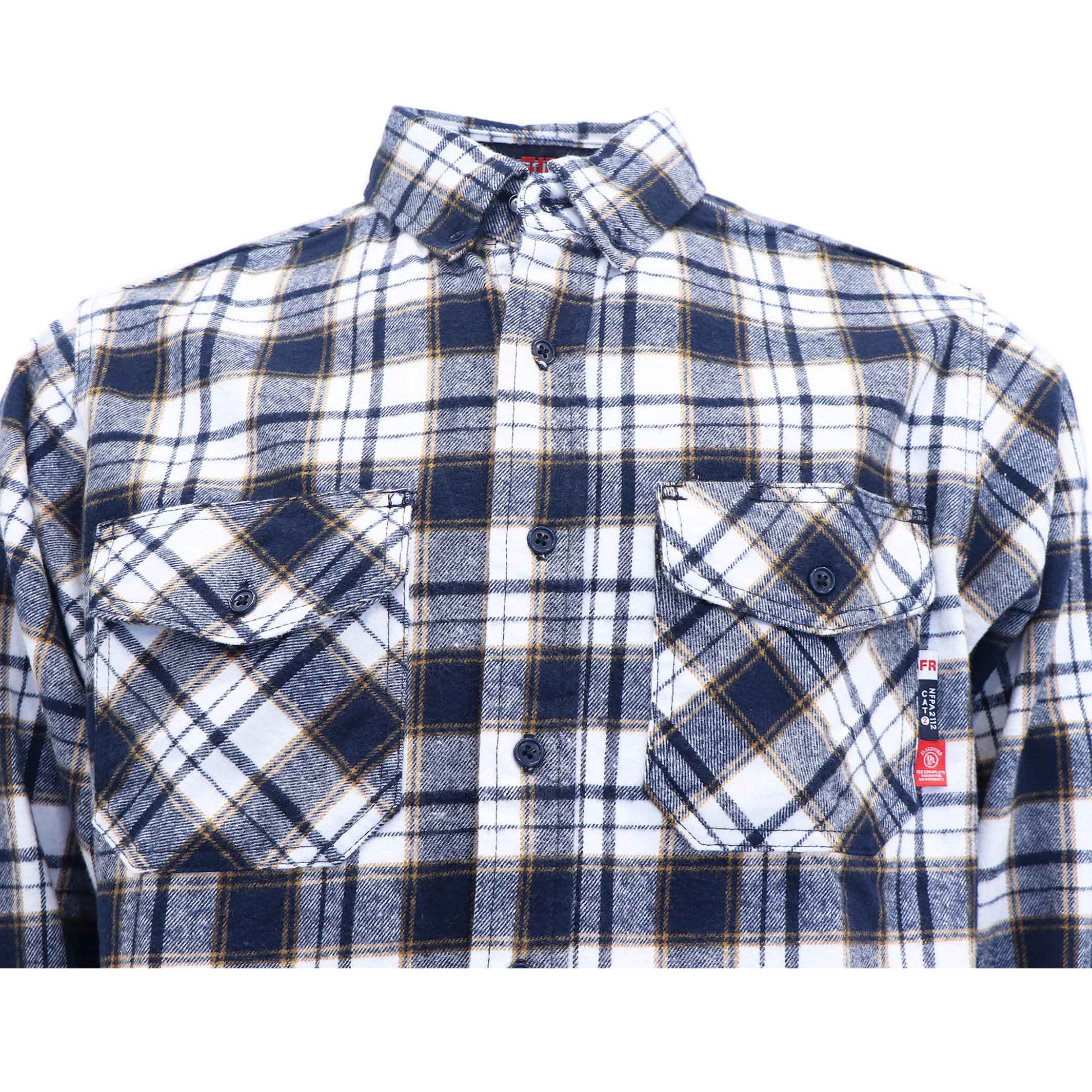 9.5OZ Plaid Flannel Shirts With Button(Final Sale)-3818