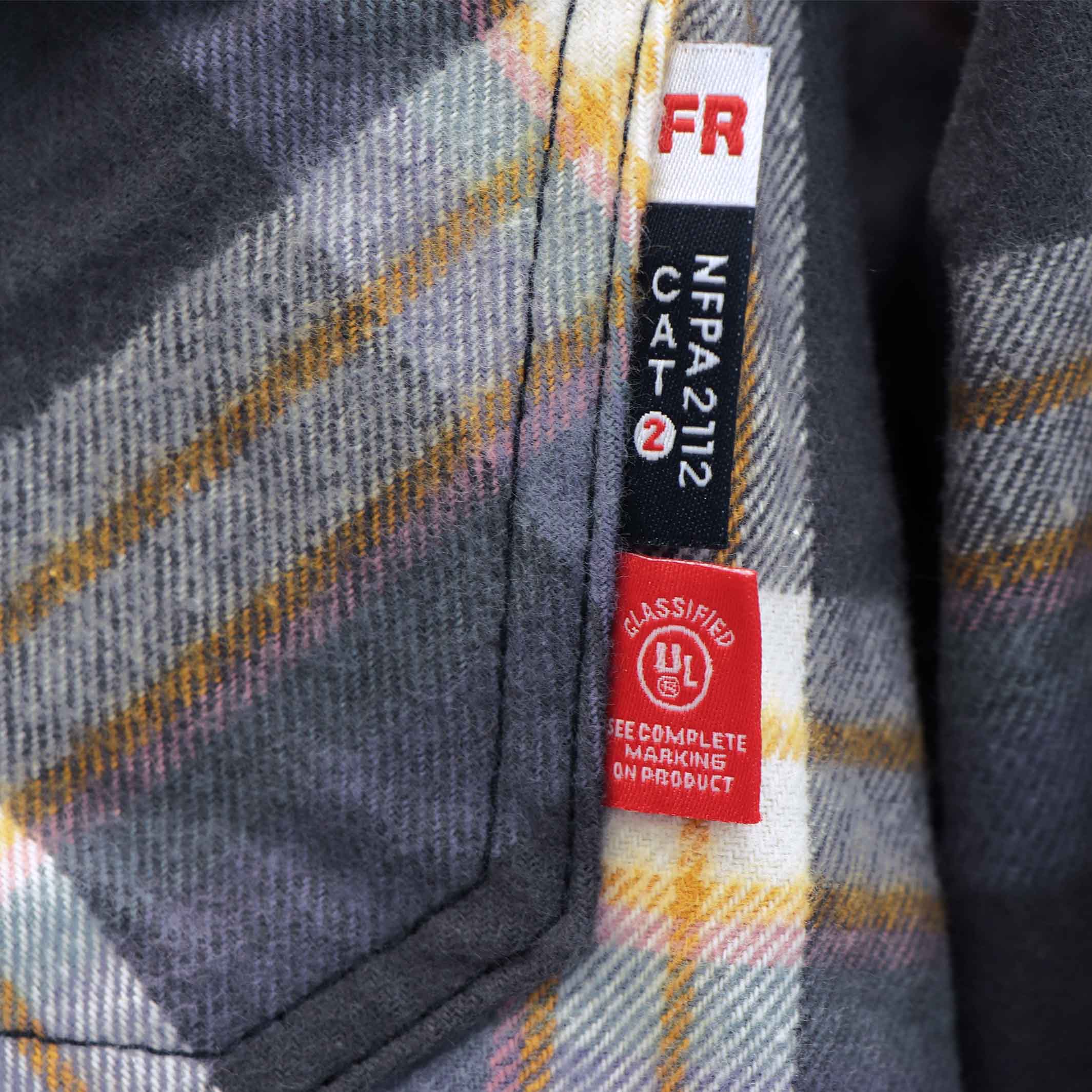 9.5OZ Plaid Flannel Shirts With Button(Final Sale)-3818