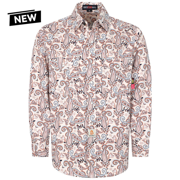 6.5OZ Printed Paisley/Hawaii Lightweight FR Shirts With Pearl Snap