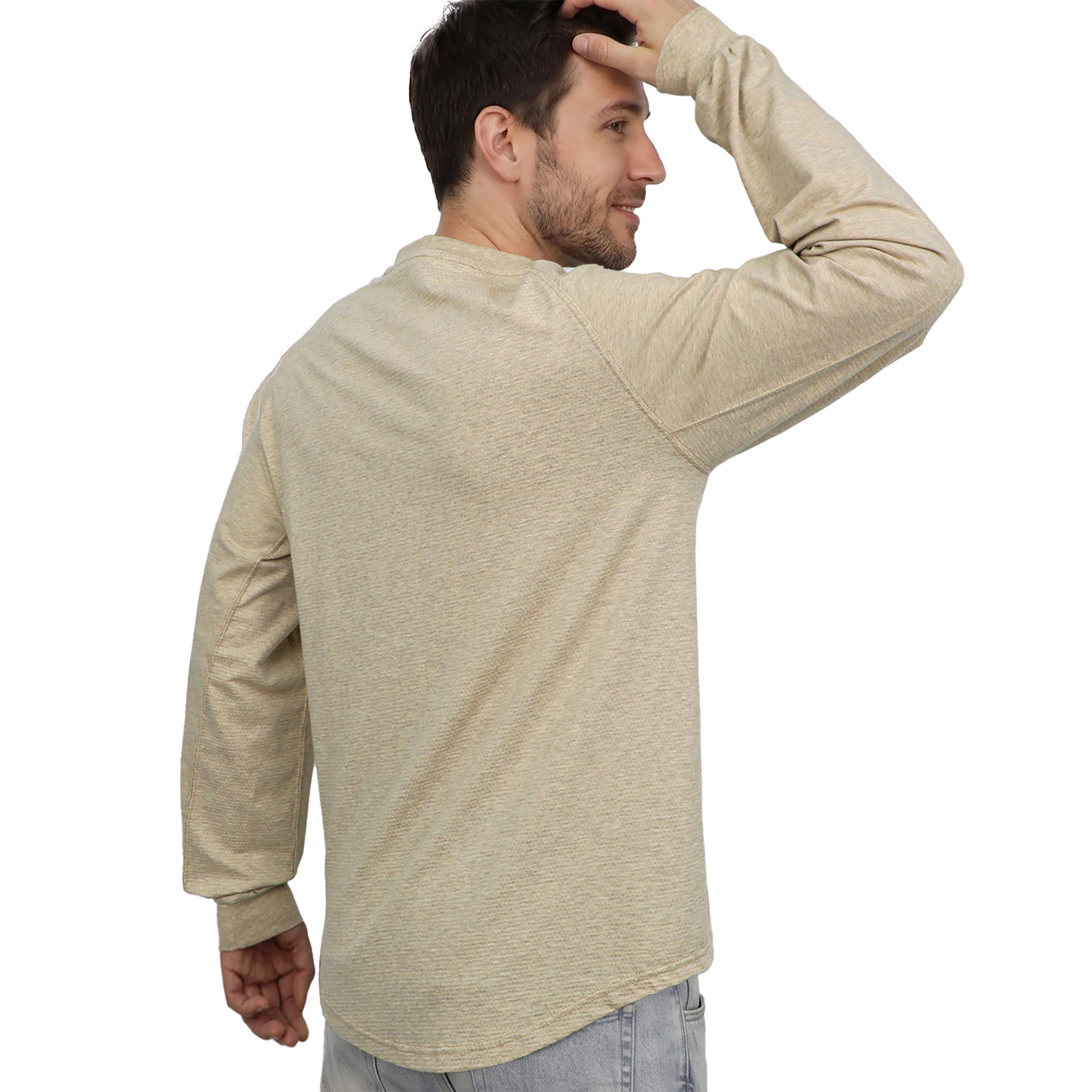 6OZ Henley Bird's-Eye Breathable Vented Mesh FR Tee-B535