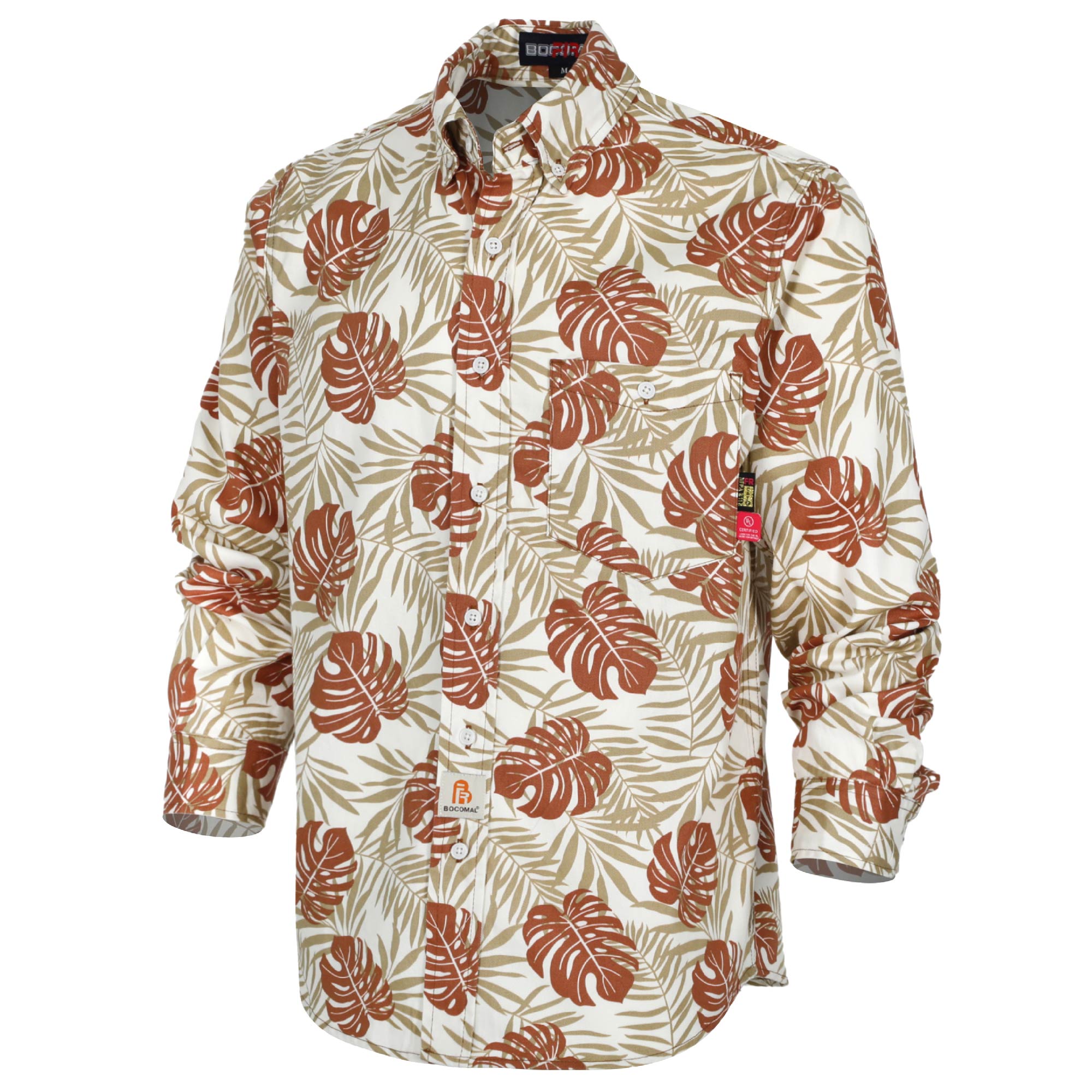 6.5OZ Printed Hawaii Lightweight Button Down Flame Resistant Shirts-0816A