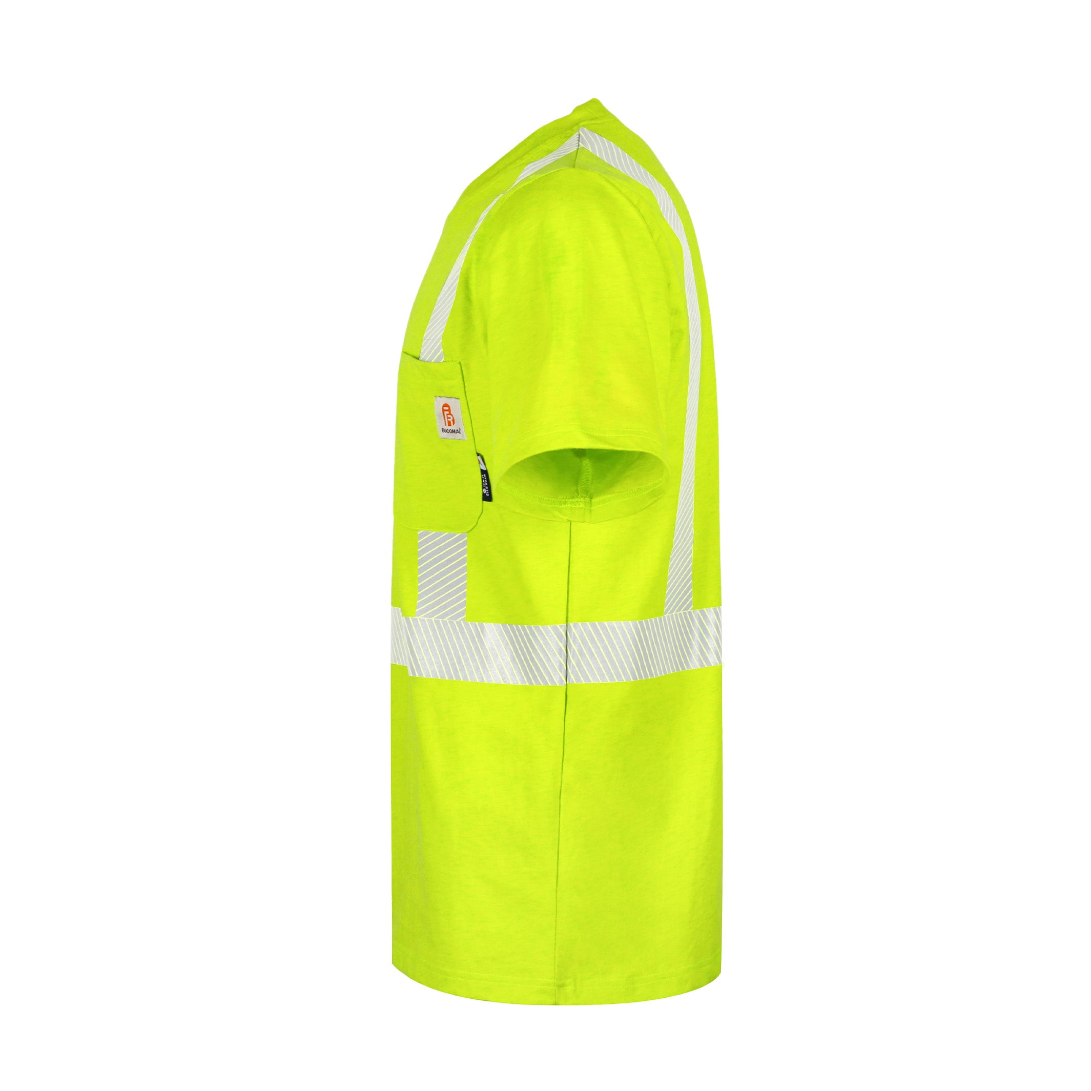 6oz Hi Vis Short Sleeve Flame Resistant Shirt Yellow Men's Safety Shirts-0524S