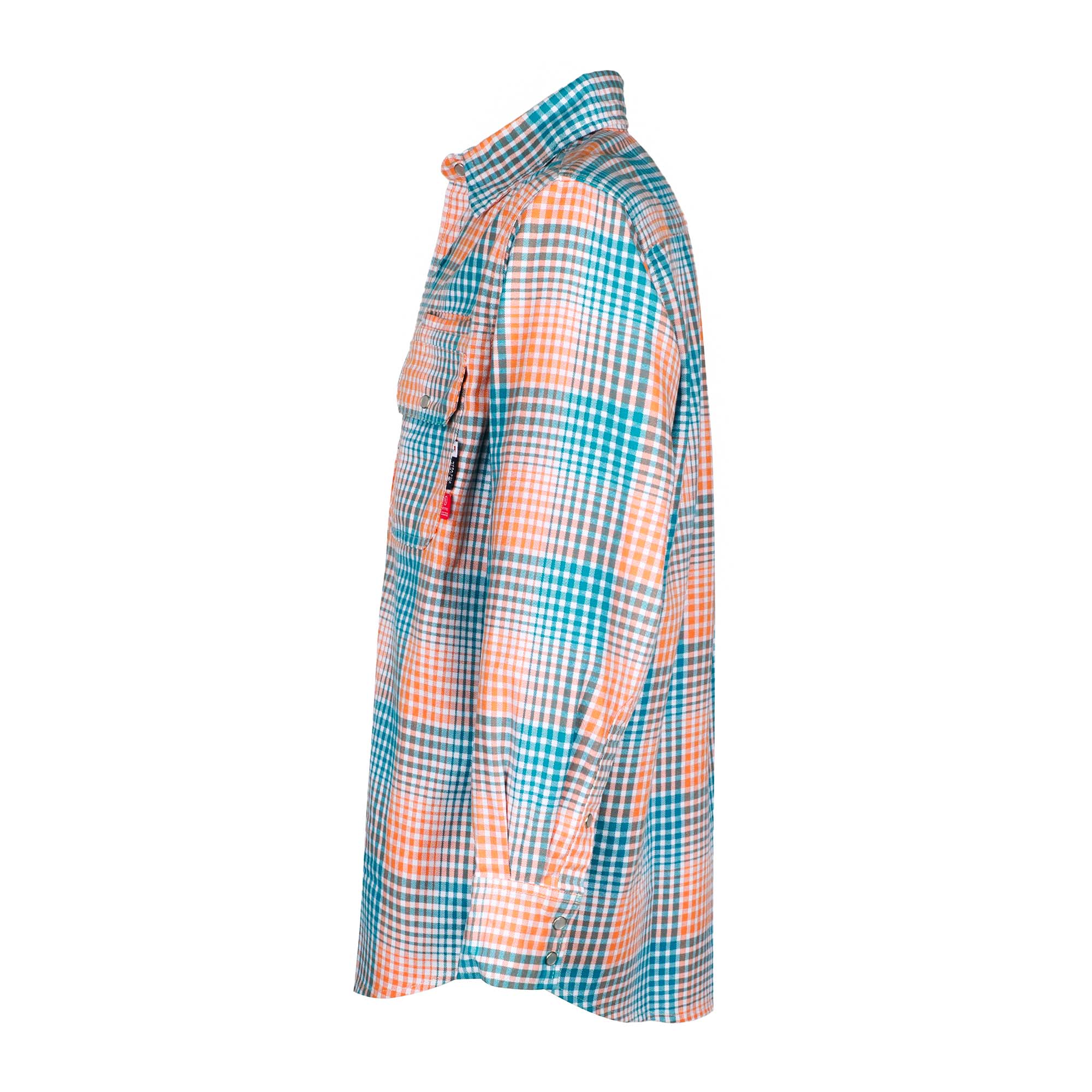 7.5OZ Printed Plaid Shirts With Metal Button(Final Sale)-3710