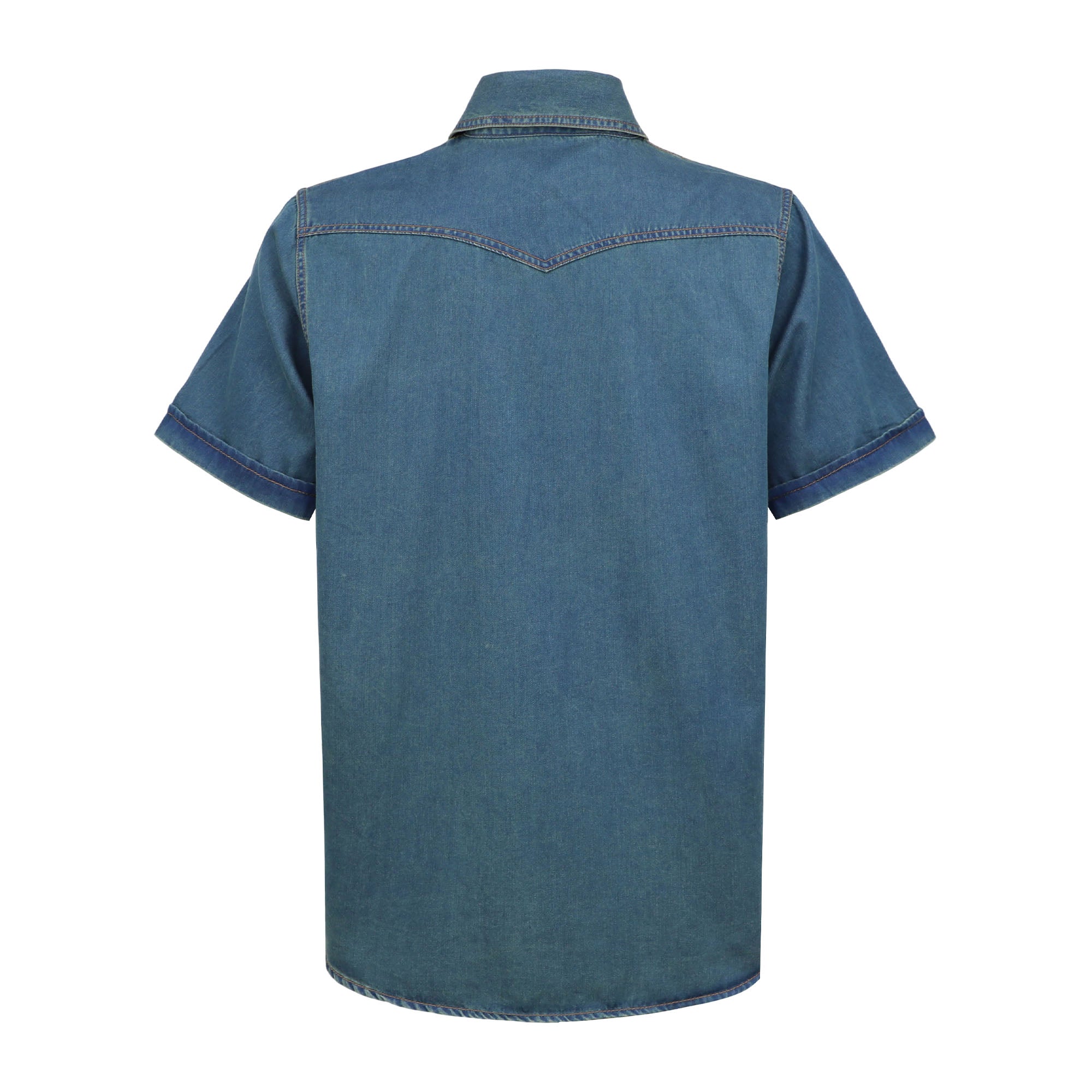 6.5OZ Short Sleeve Pearl Snap Denim Work Shirt (NON-FR) - SH052C