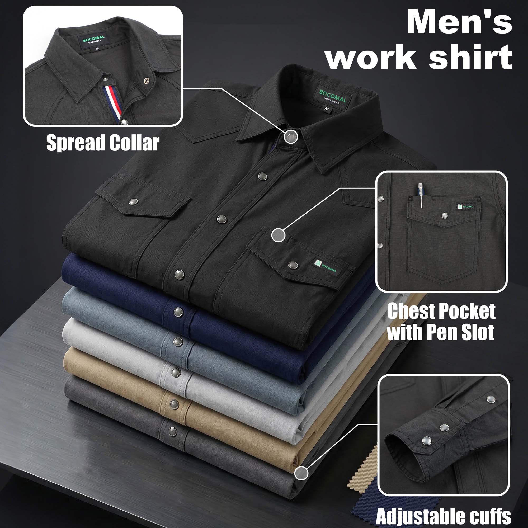 5OZ Lightweight 100% C Chambray Work Shirts(NON-FR) - SH041Q