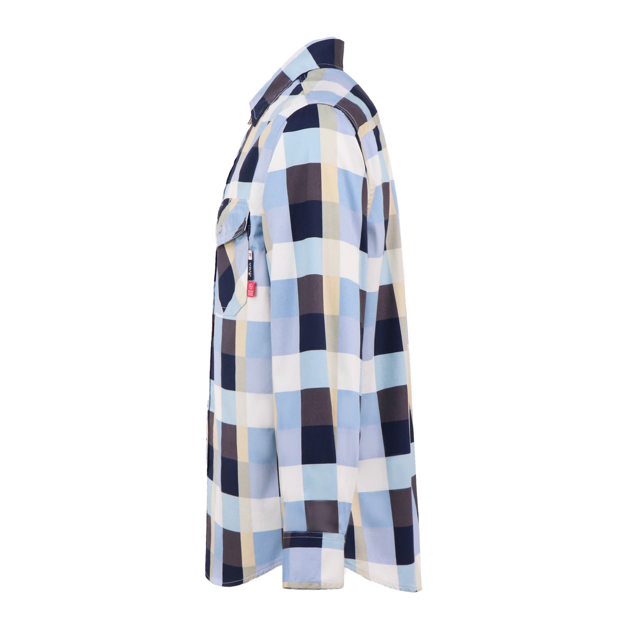 6.5OZ Printed Plaid Shirts With Pearl Snap -3916