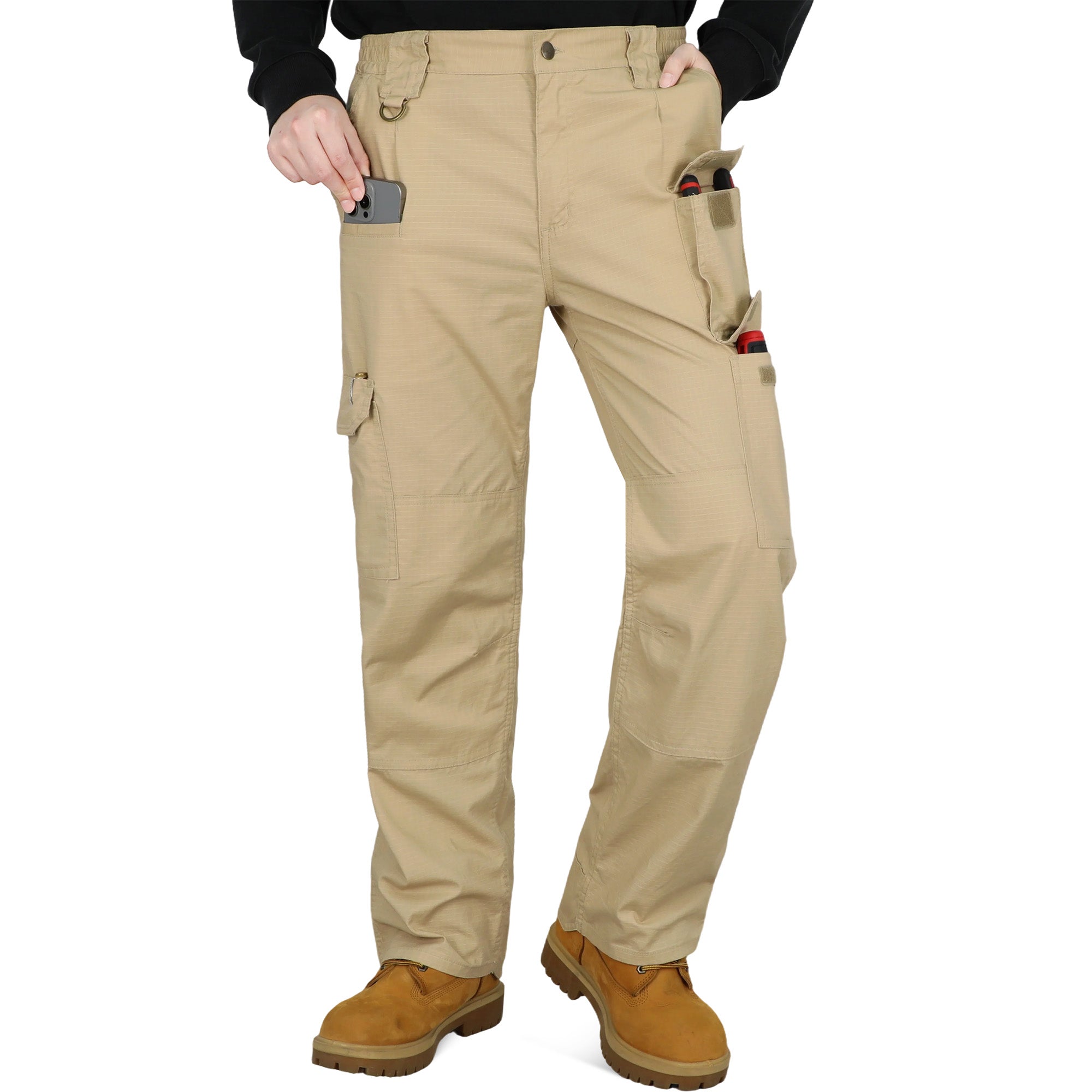 6OZ 10-Pocket Relaxed Fit Stretch Ripstop Cargo Pants（NON-FR）-PN061F