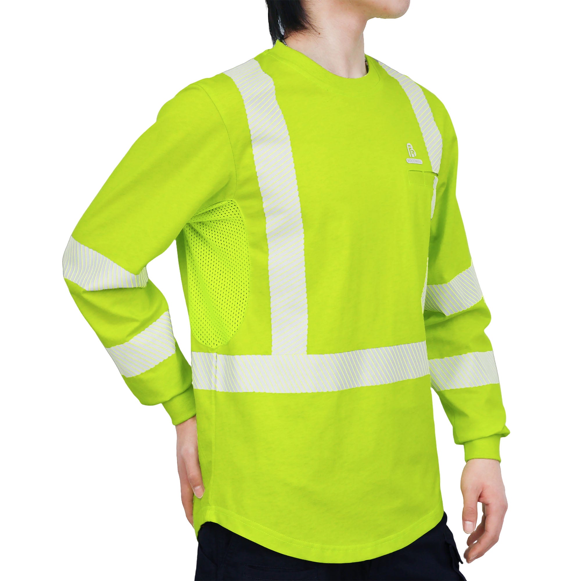 5.5OZ Lightweight Hi Vis Summer Vented Mesh FR T-Shirt-6008HV