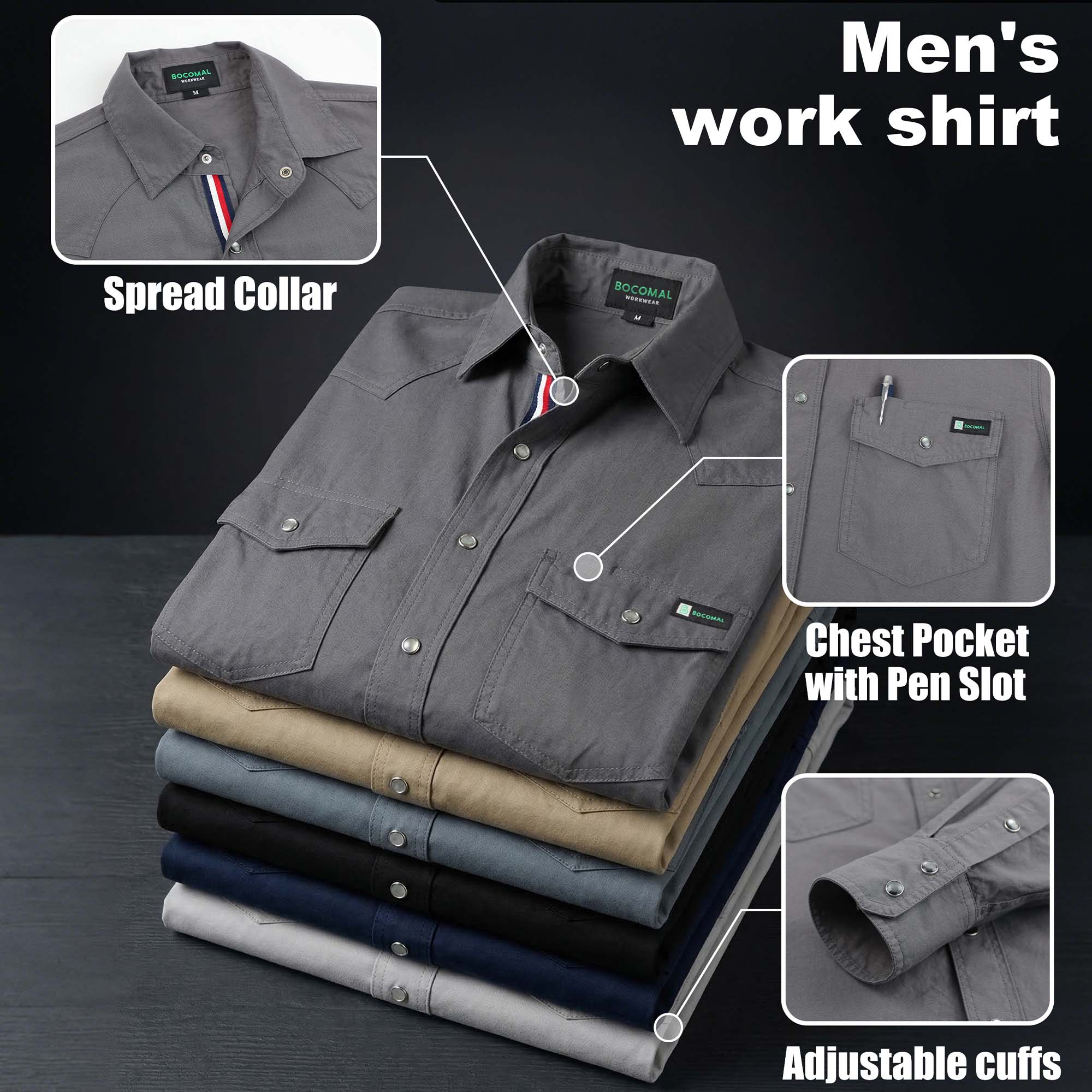 5OZ Lightweight 100% C Chambray Work Shirts(NON-FR) - SH041Q