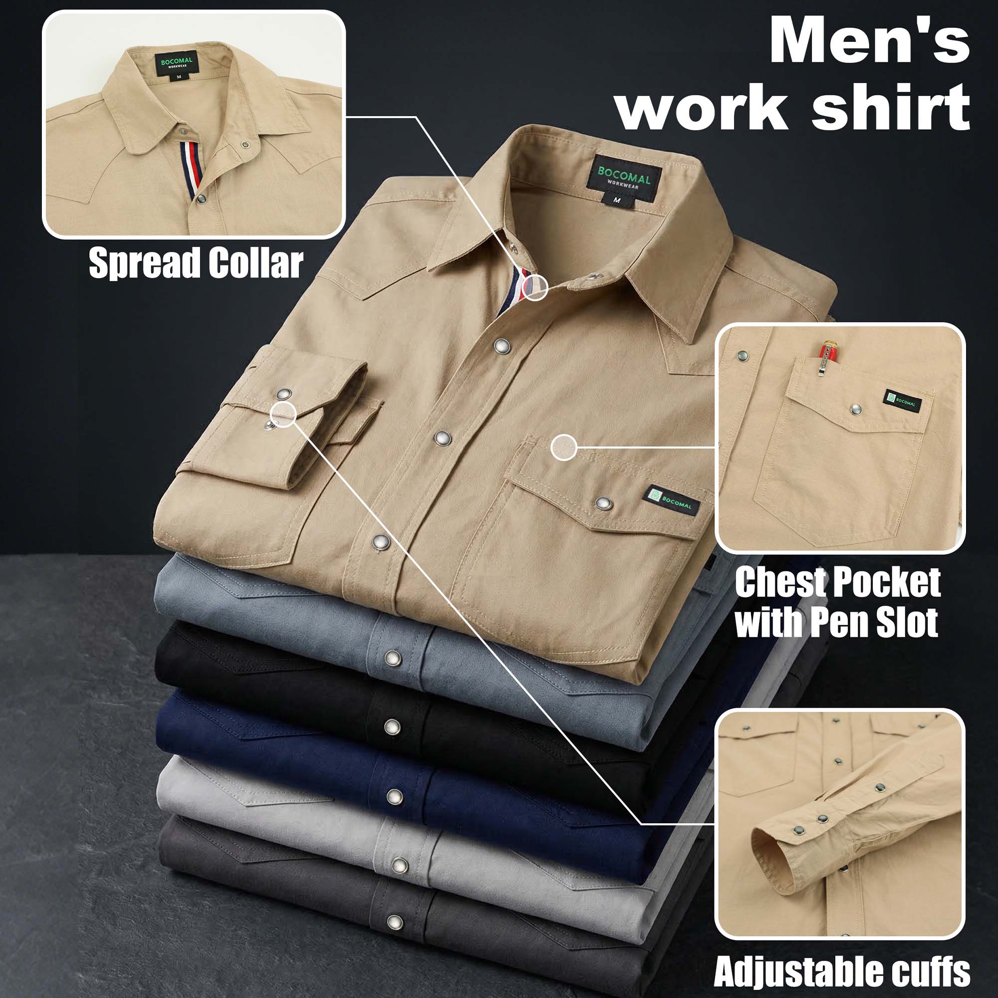 5OZ Lightweight 100% C Chambray Work Shirts(NON-FR) - SH041Q