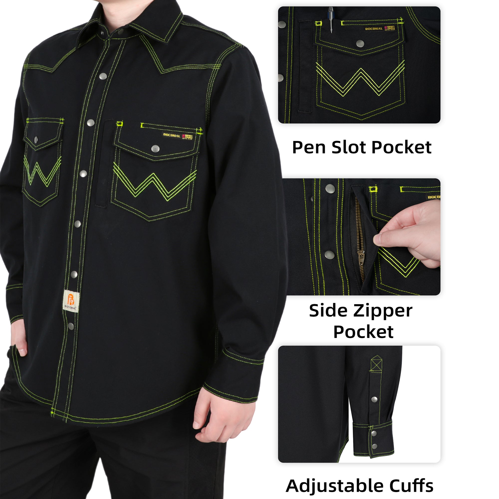 8.5oz Heavyweight Stretch Canvas FR Welding Shirts-0932