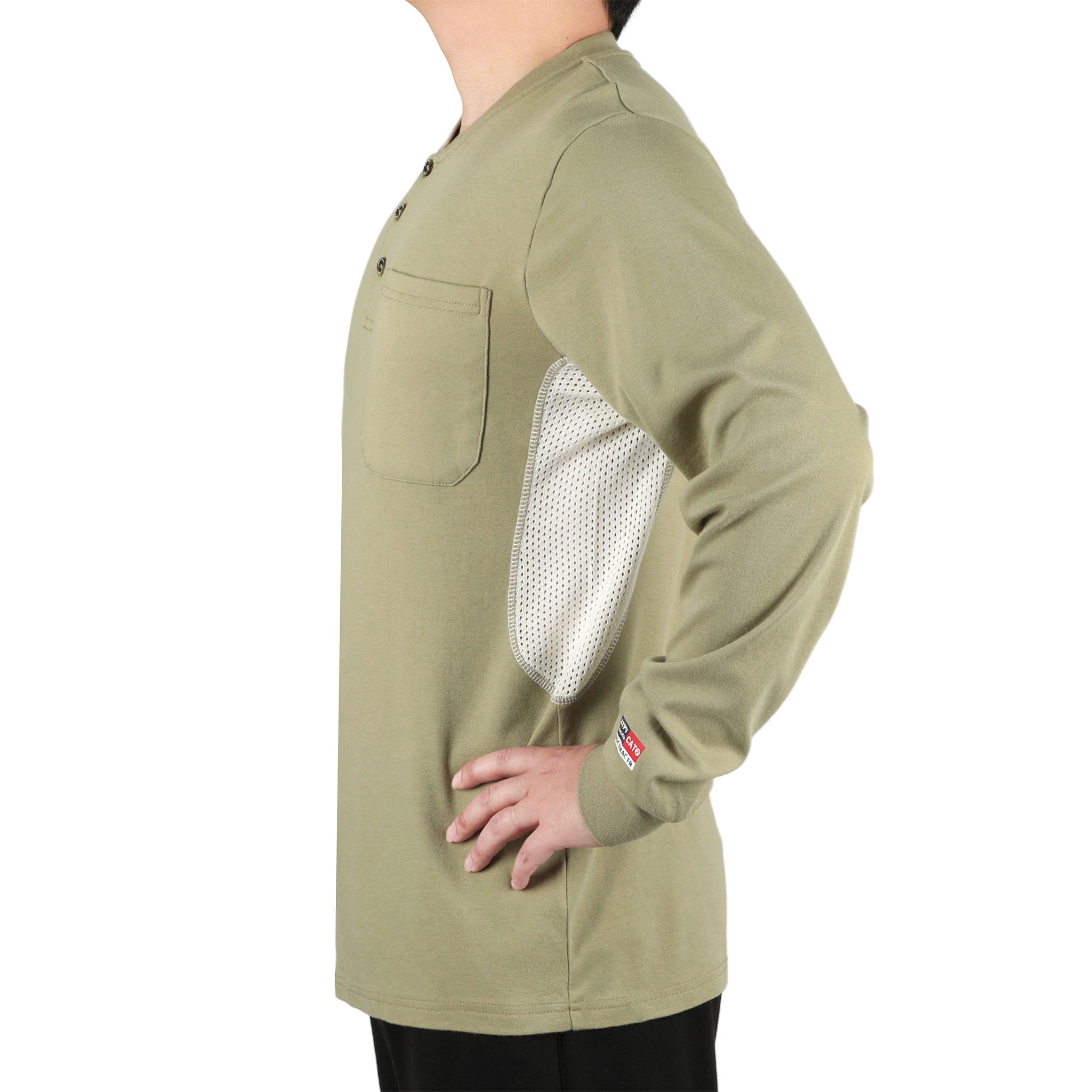 6OZ Button Pullover T-Shirts/Breathable Vented Design-6908