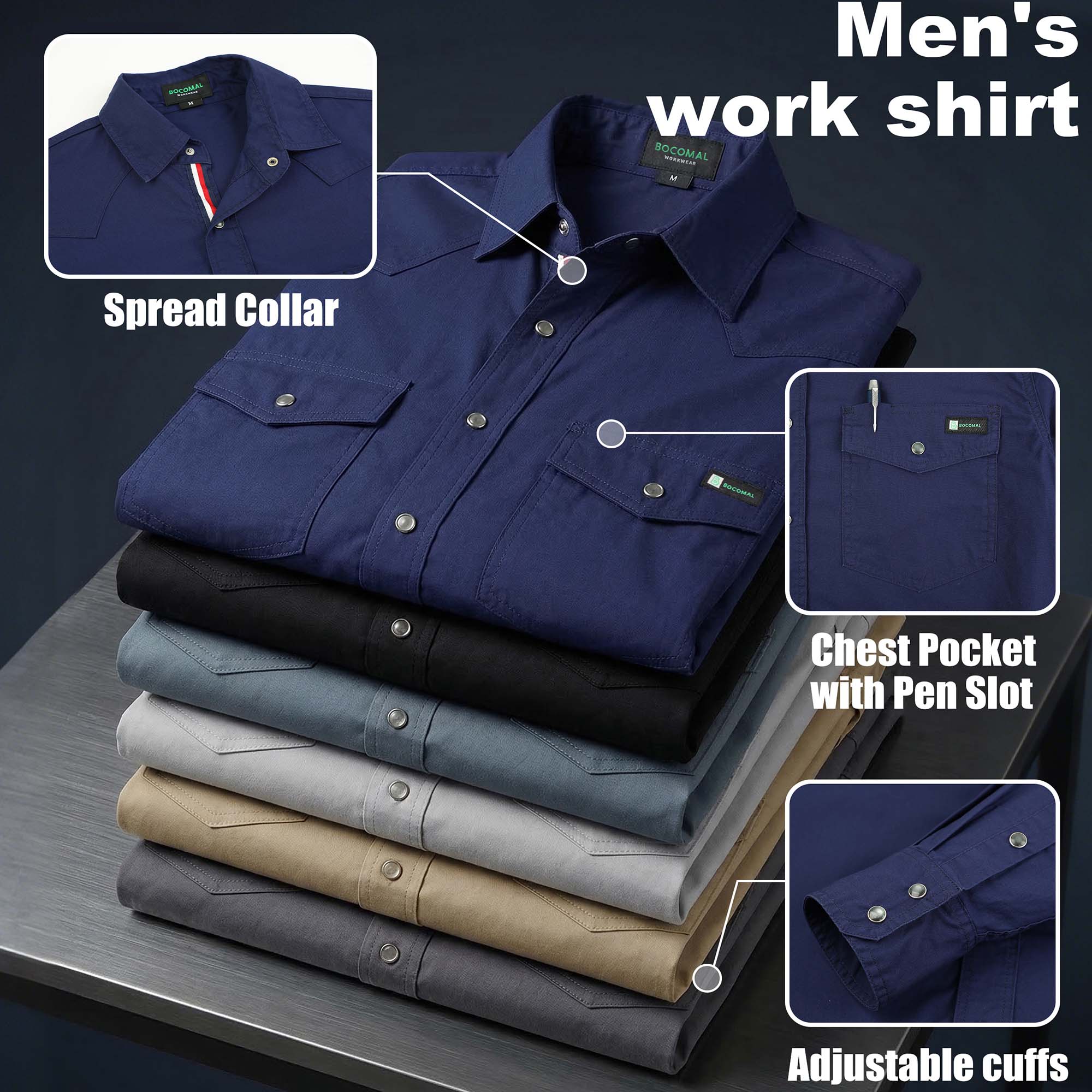5OZ Lightweight 100% C Chambray Work Shirts(NON-FR) - SH041Q
