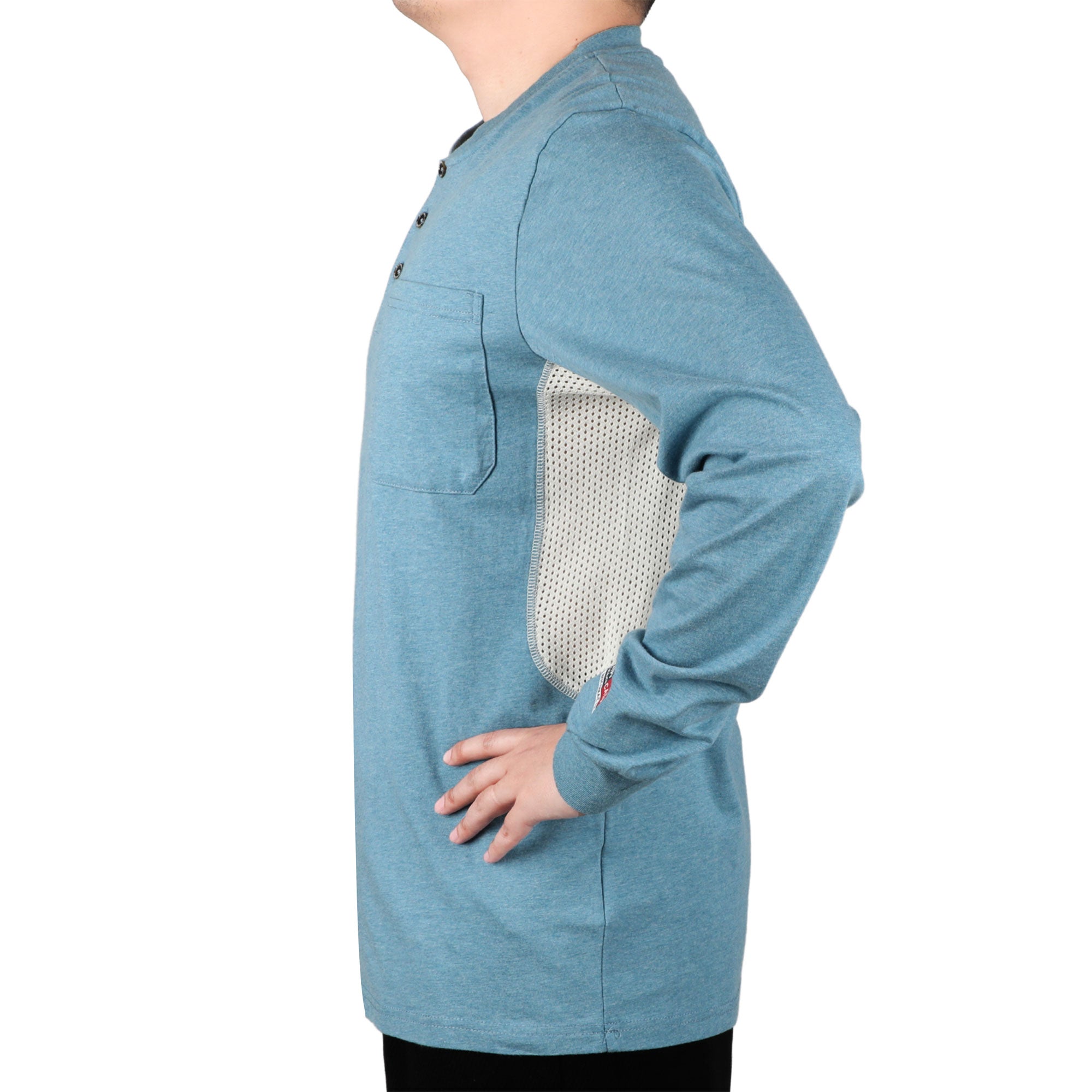 6OZ Button Pullover T-Shirts/Breathable Vented Design-6908