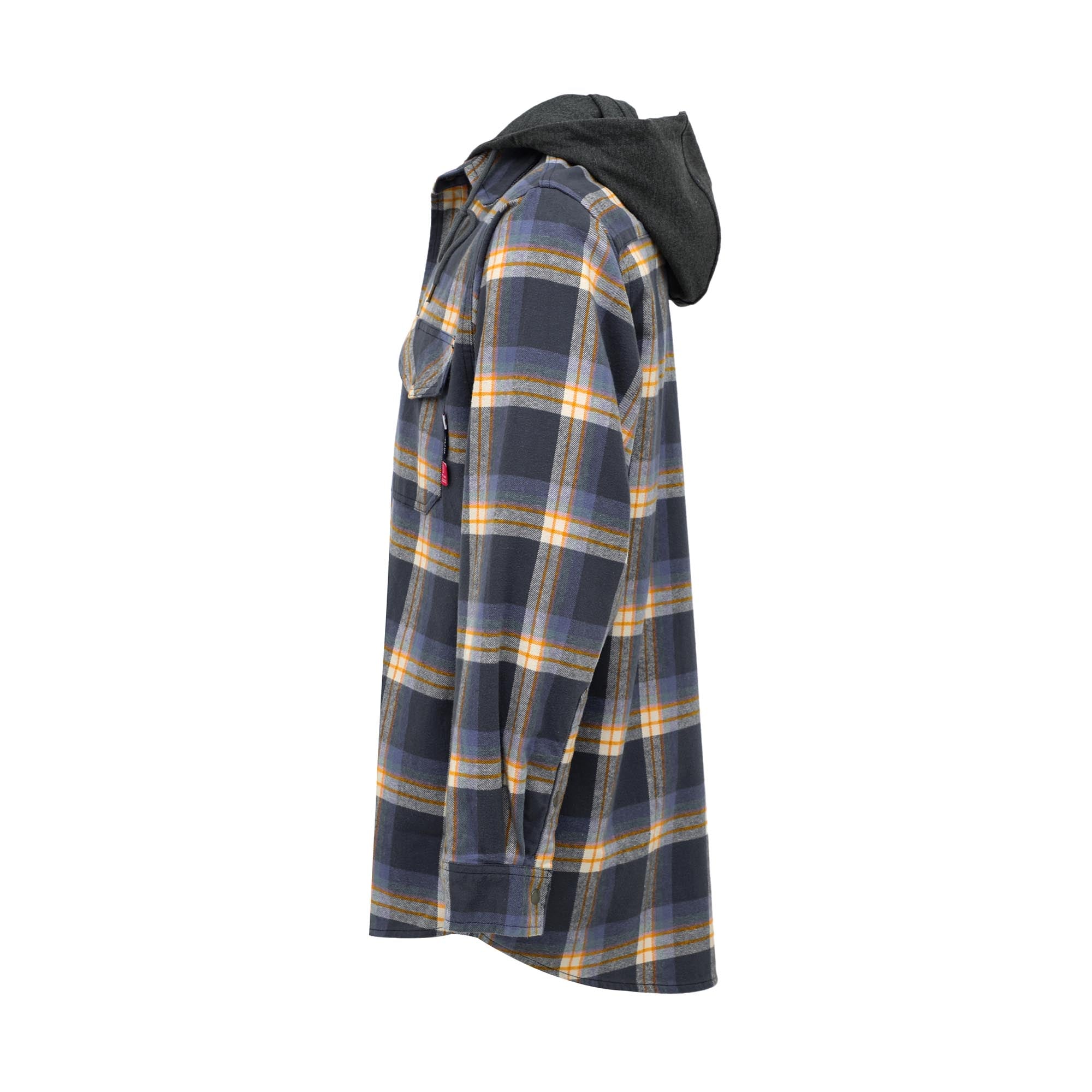 8.5OZ Plaid Flannel Shirts With Hoodie-3818H