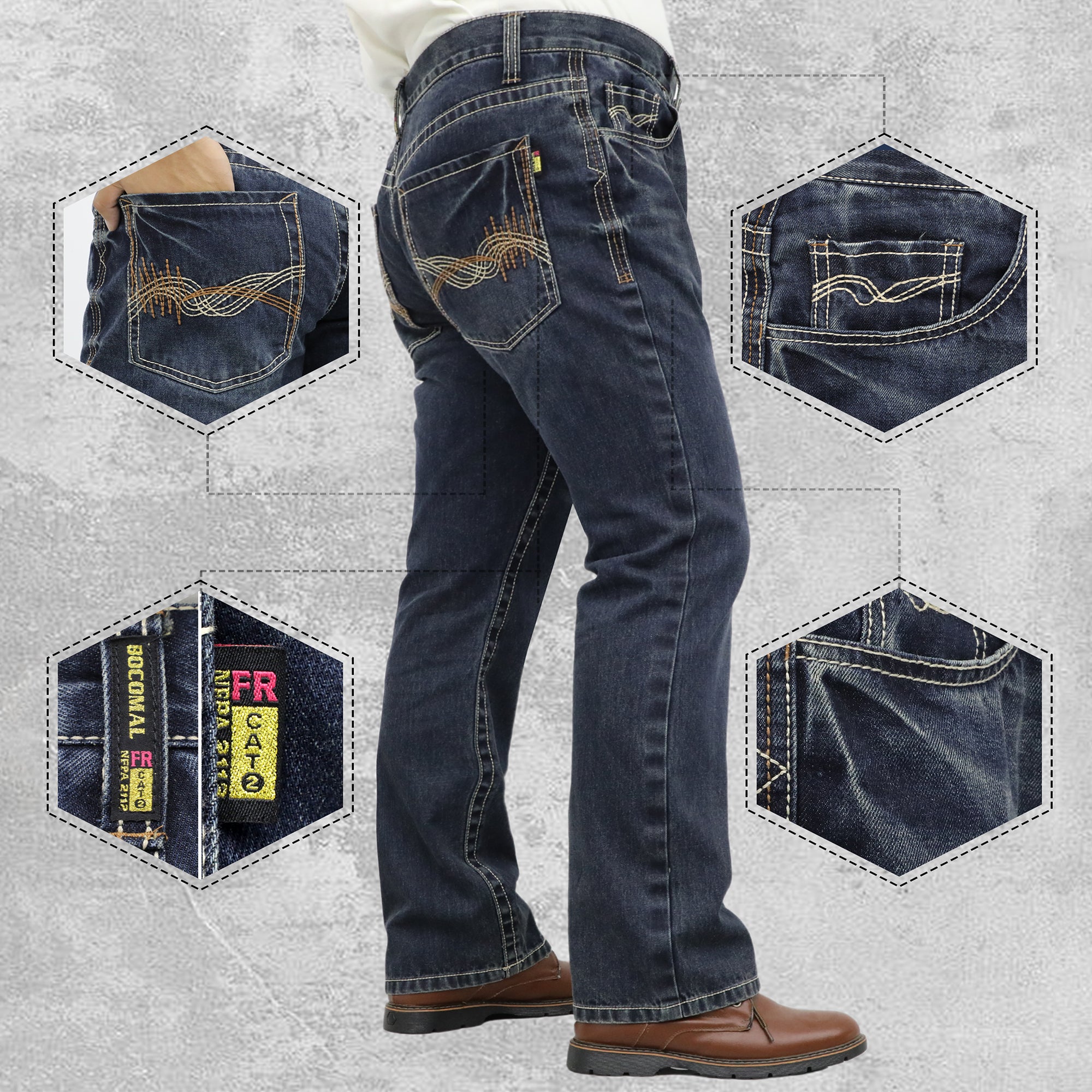 10oz Midweight EX-Soft Relaxed Boot Vintage Washed FR Work Pants-8306