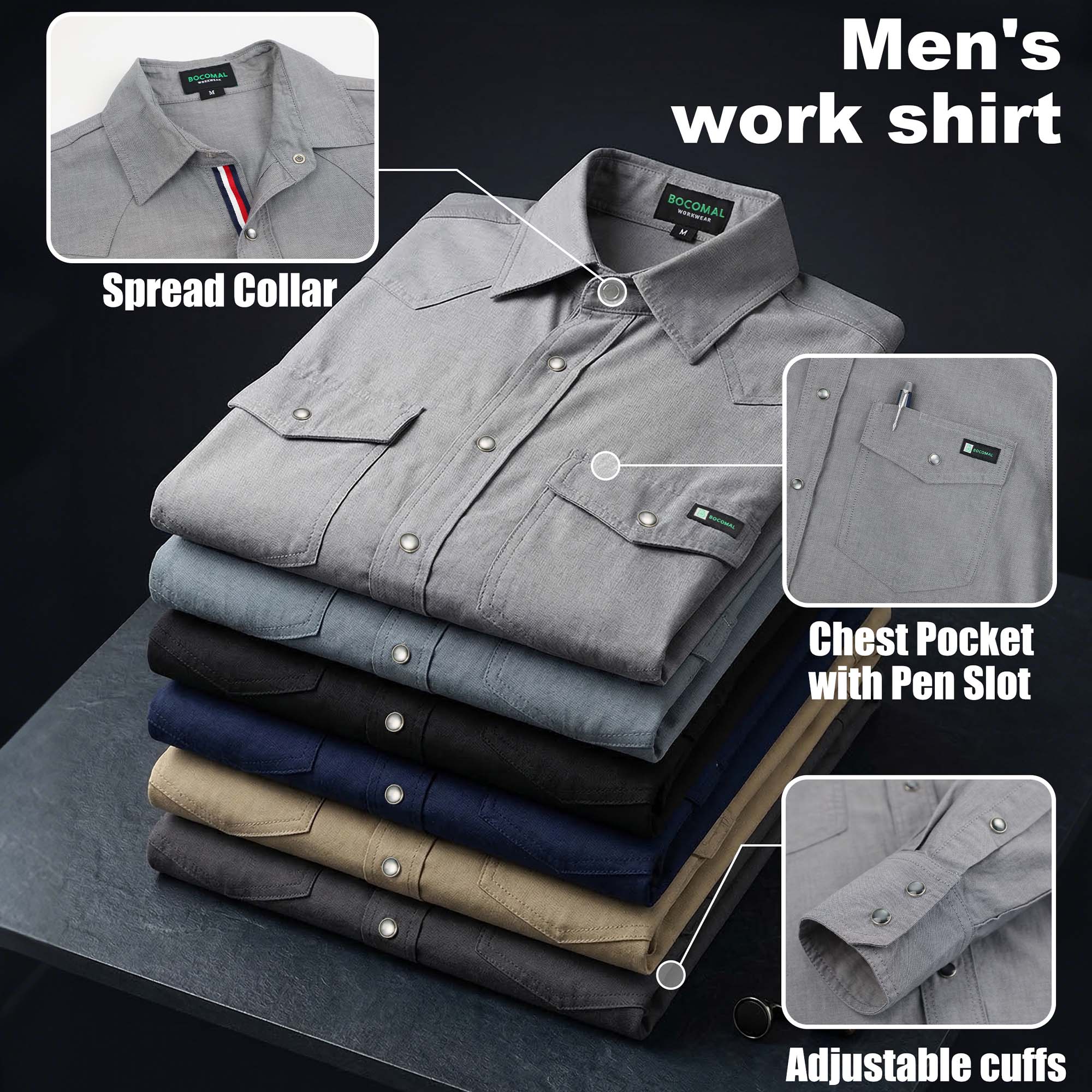 5OZ Lightweight 100% C Chambray Work Shirts(NON-FR) - SH041Q