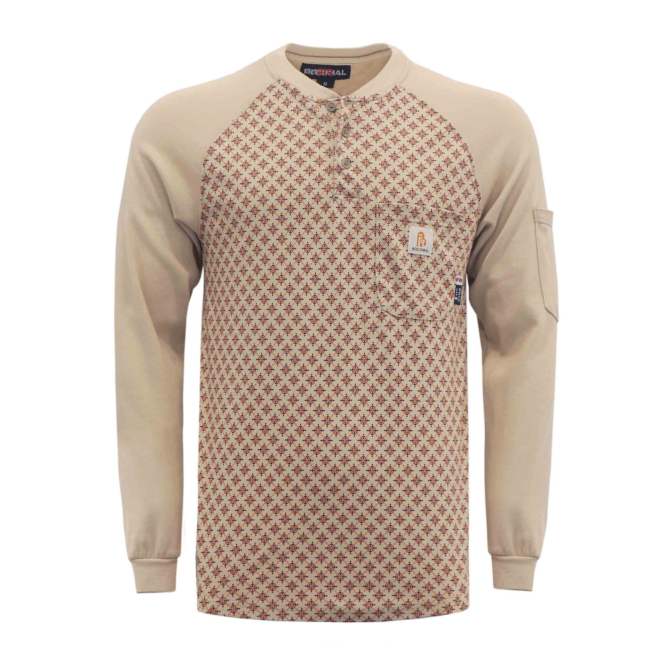 7OZ Button Pullover T-Shirt/Camouflage-5703