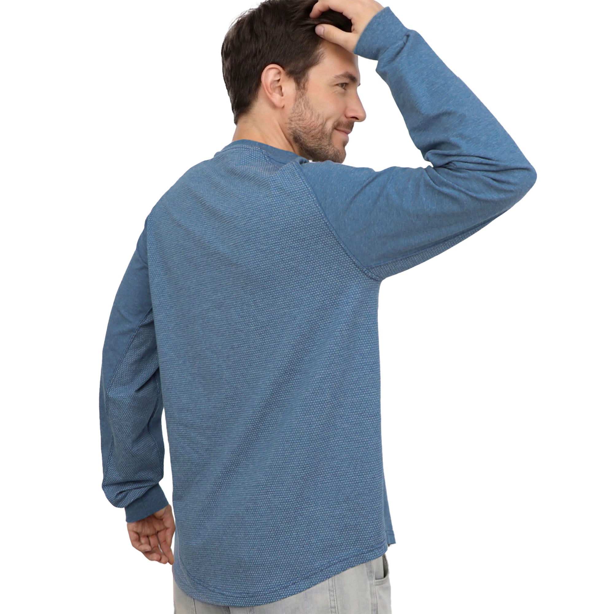6OZ Henley Bird's-Eye Breathable Vented Mesh FR Tee-B535