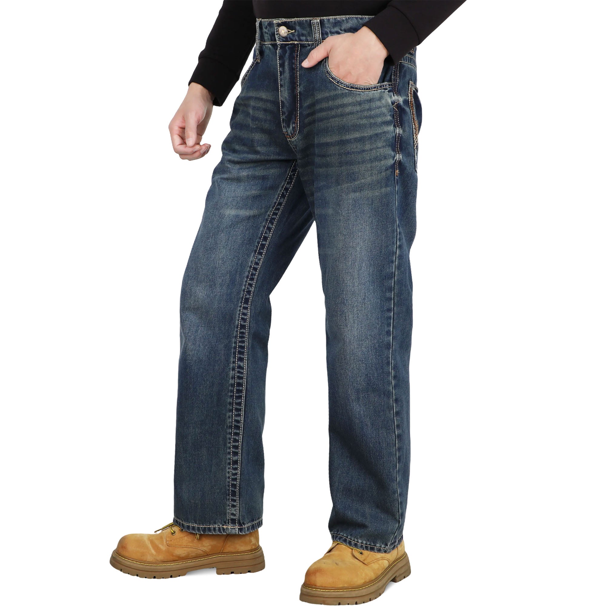 10OZ Midweight EX-Soft Relaxed Boot Vintage Washed FR Jeans-8306