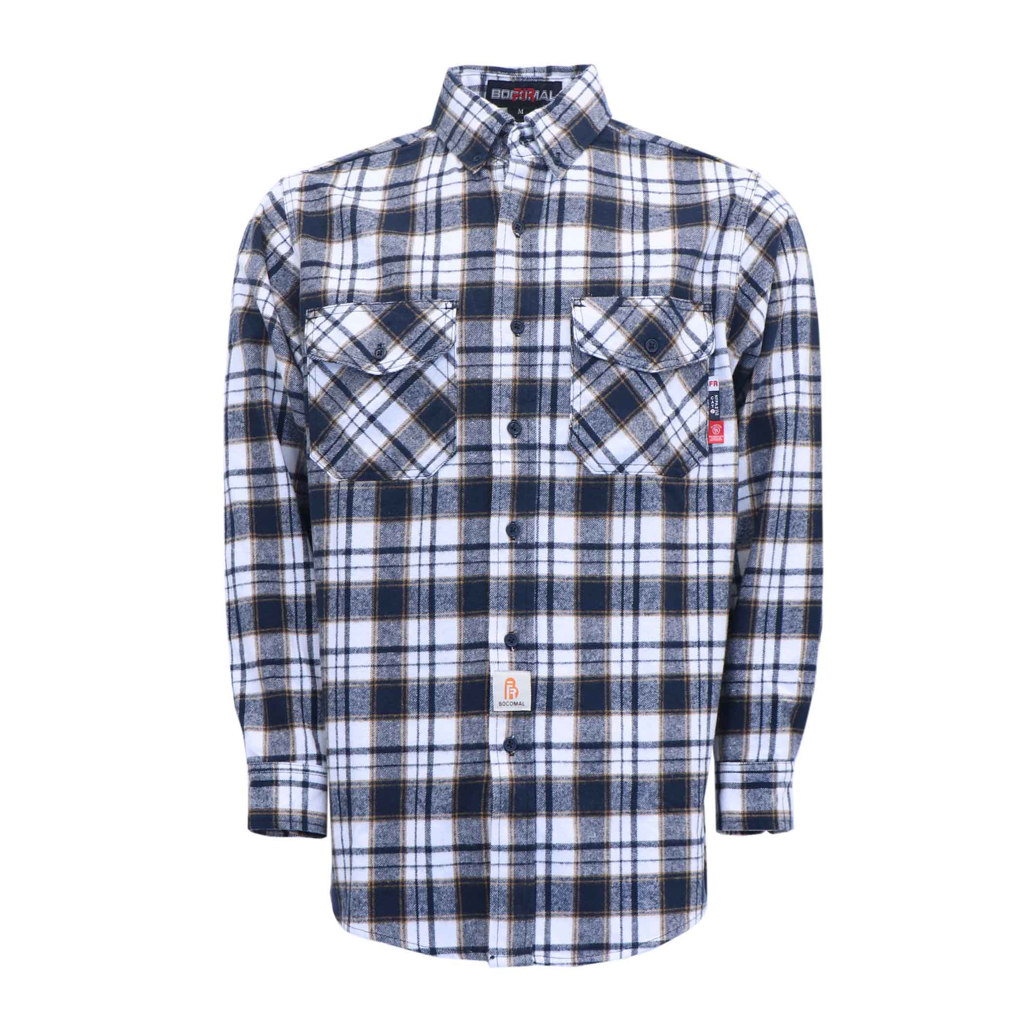9.5OZ Plaid Flannel Shirts With Button(Final Sale)-3818
