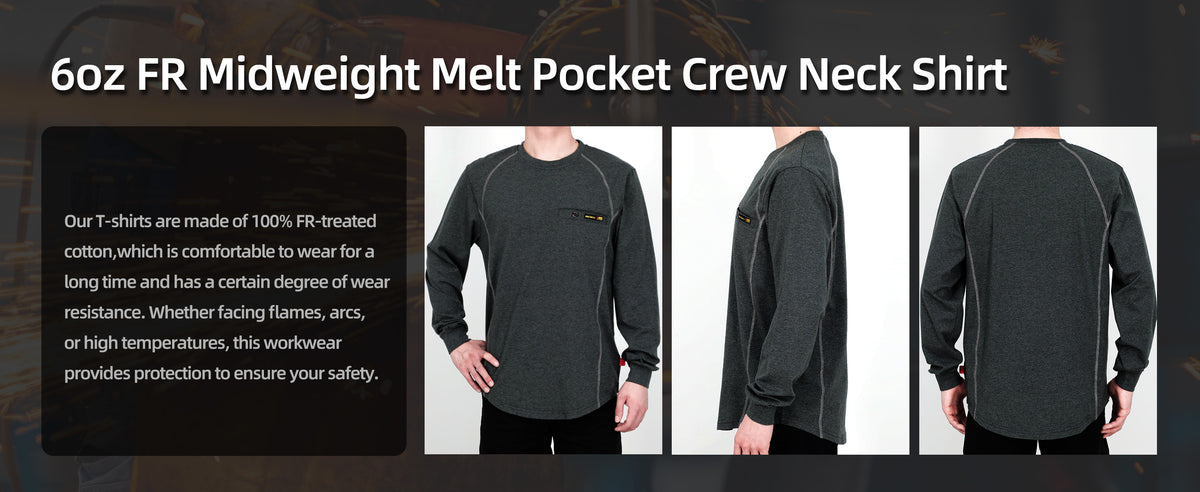 6OZ FR Mid-weight Melt Pocket Crew Neck T-shirts-4422