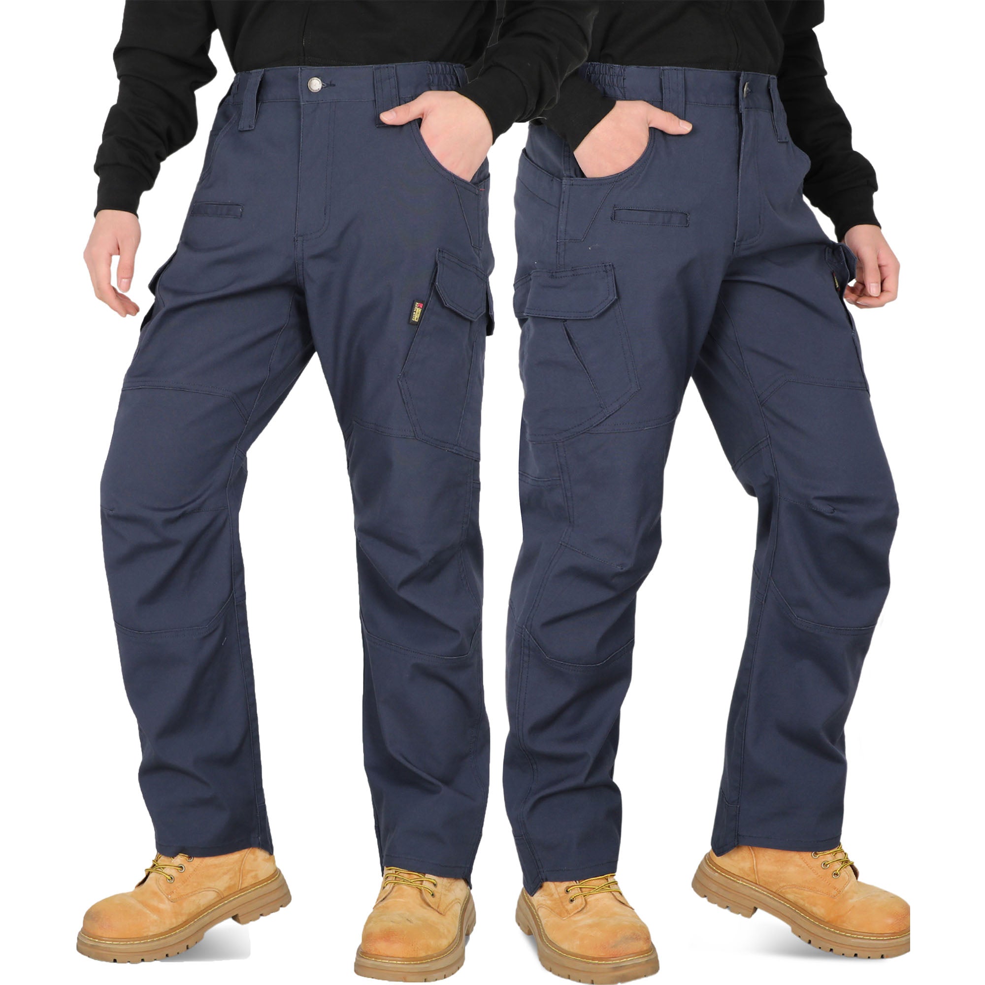 8.5OZ Cargo Pockets Dura-Stretch Rip-Stop Soft Canvas FR Reinforced Work Pants-8432