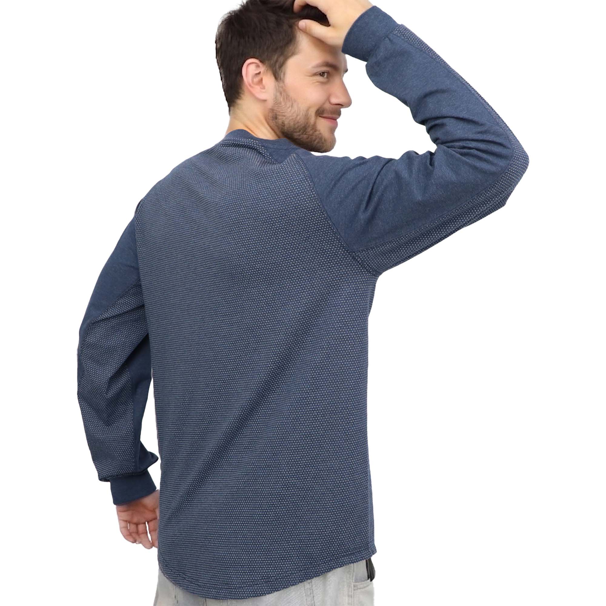 6OZ Henley Bird's-Eye Breathable Vented Mesh FR Tee-B535