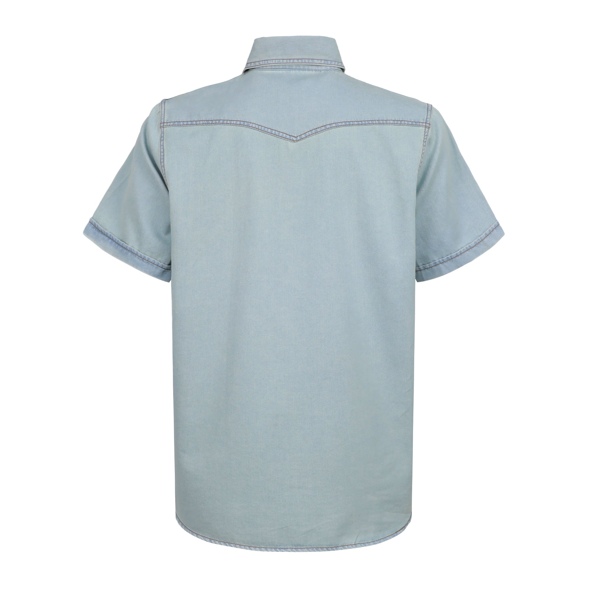 6.5OZ Short Sleeve Pearl Snap Denim Work Shirt (NON-FR) - SH052C