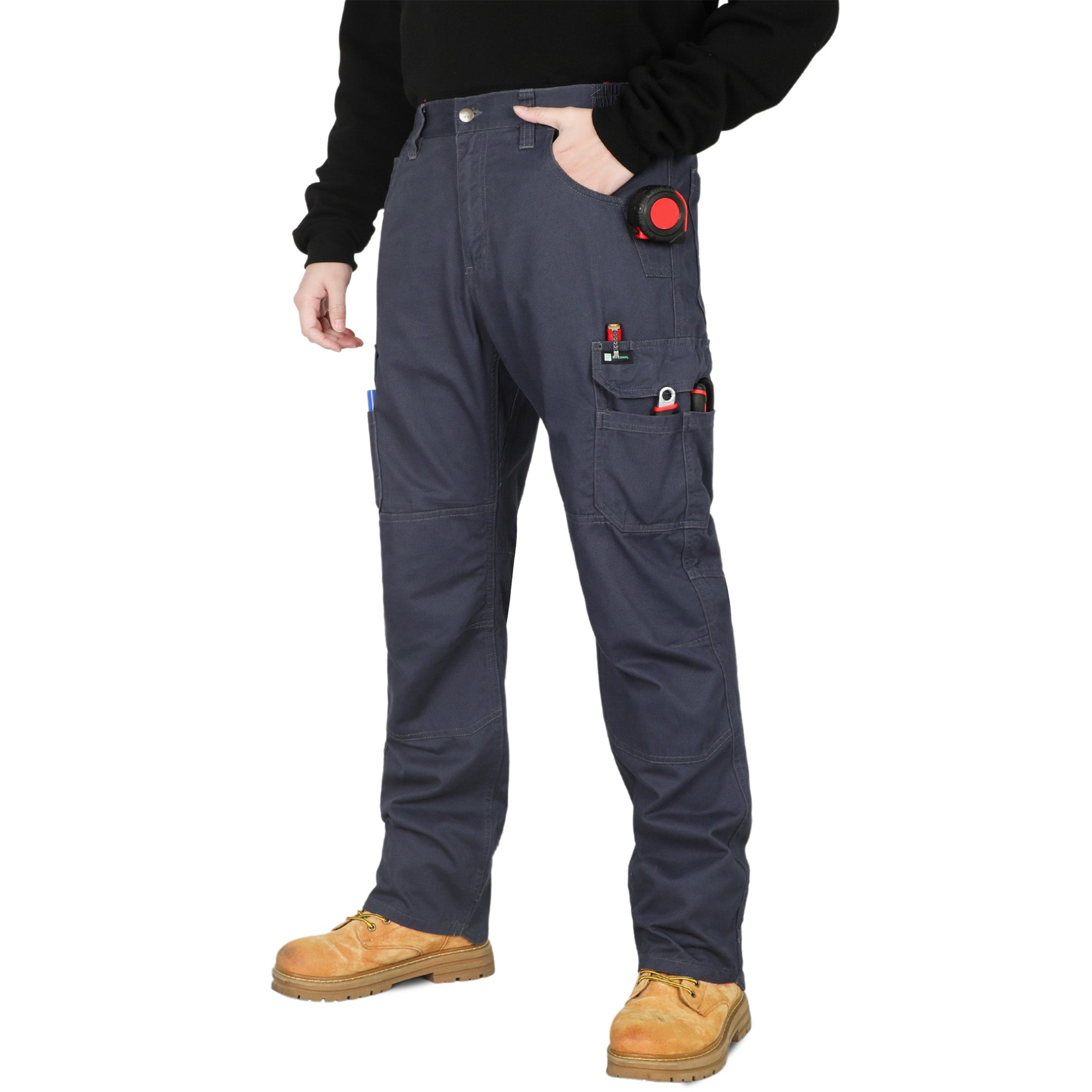 7oz Men's 12 Multi-Pockets 100% C Dura Comfort Water/Stain Resistant Work Cargo Pants - 031D