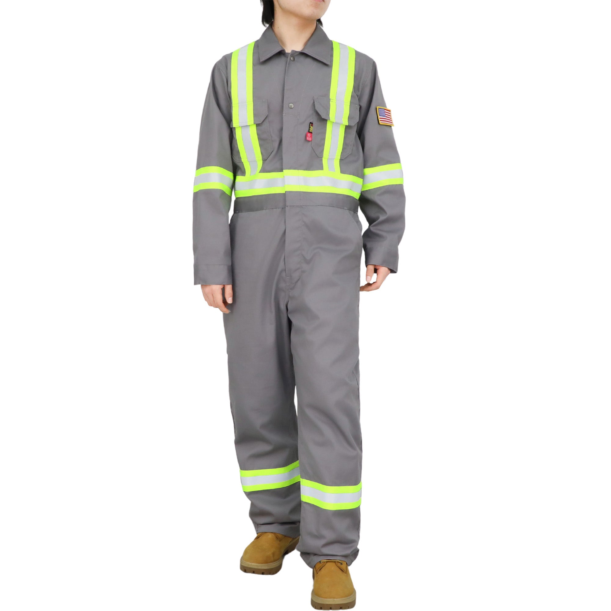 7.5OZ Cotton Twill FR Hi Vis Work Coverall - 2401HV