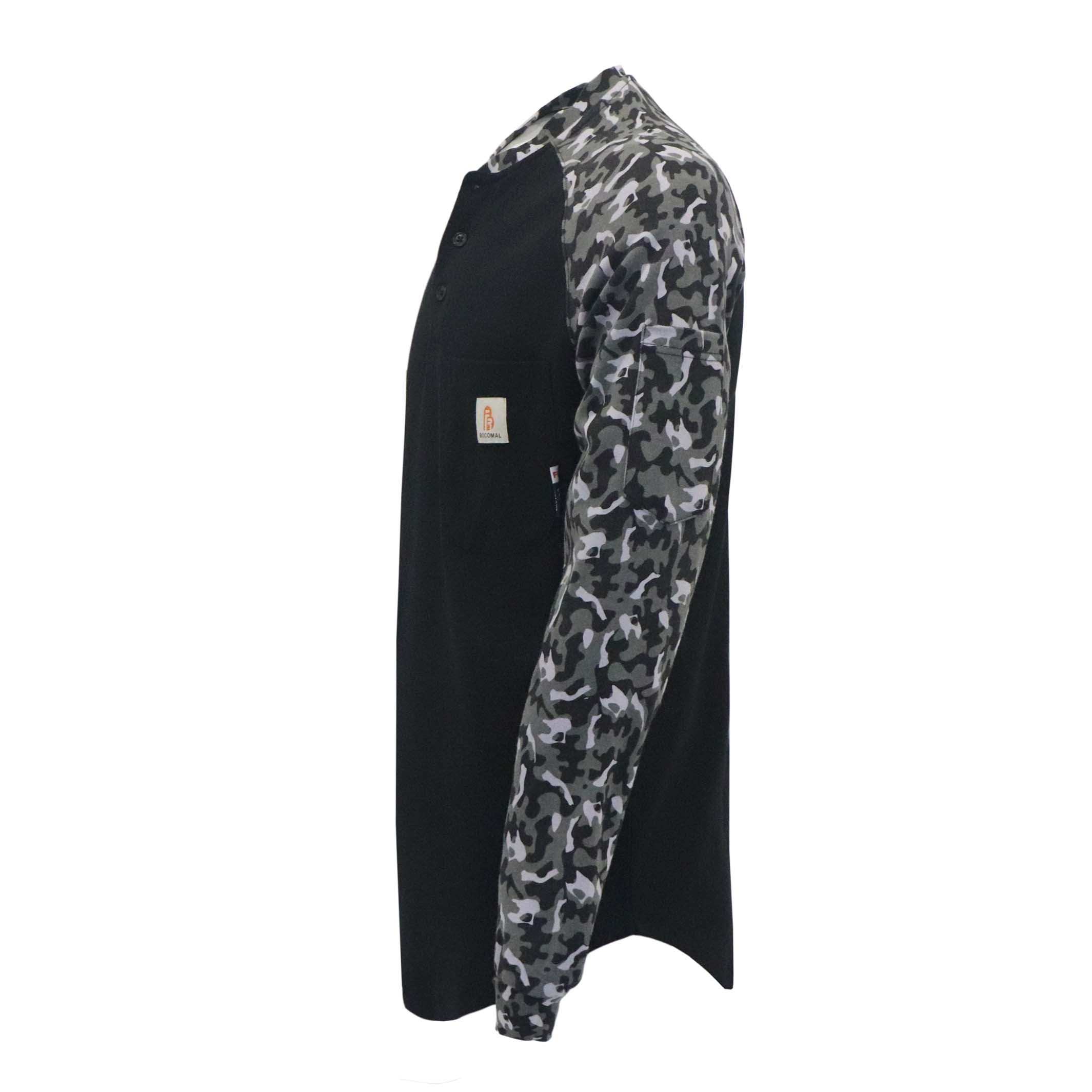 7OZ Button Pullover T-Shirt/Camouflage-5703