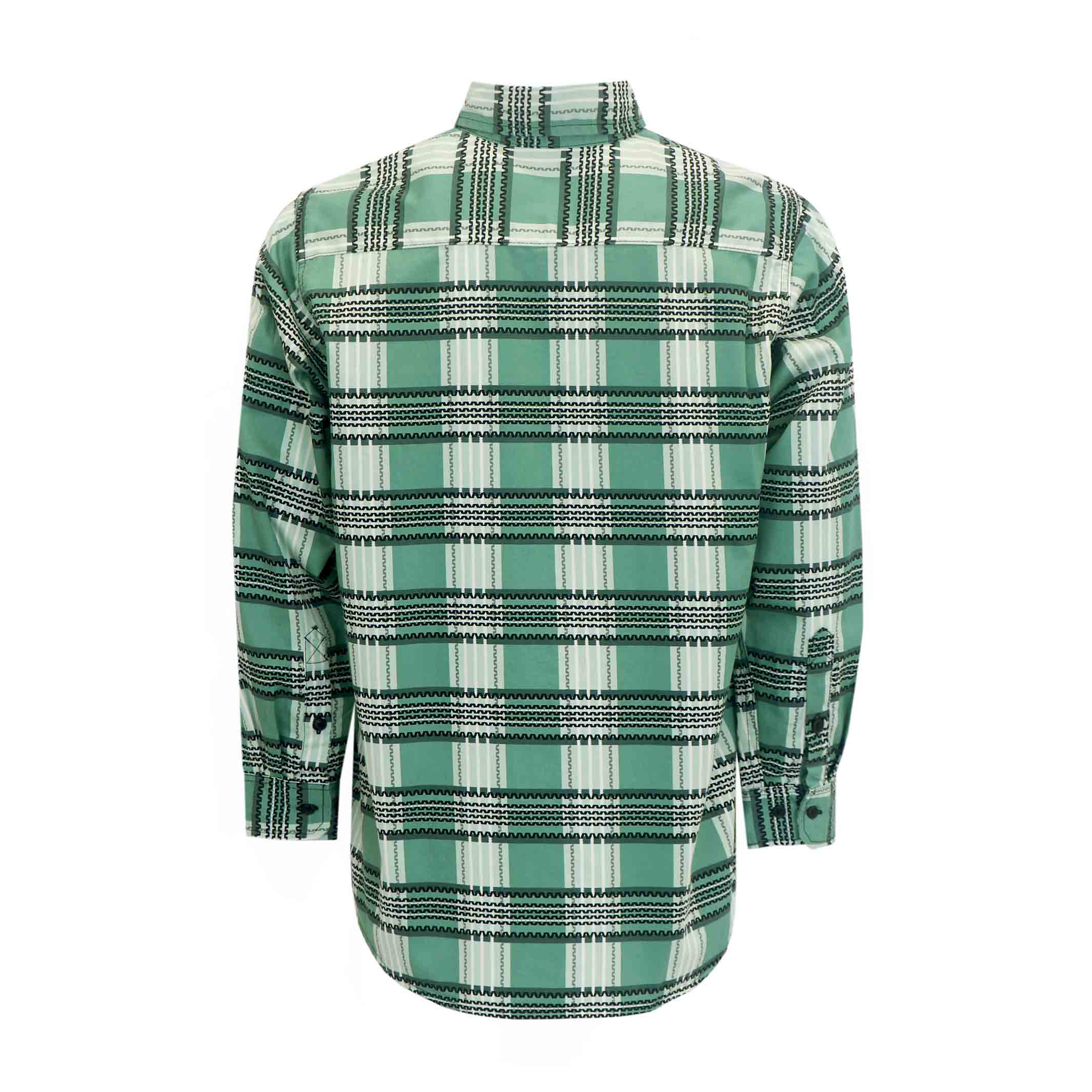 6.5OZ New Printed Plaid Shirts With Button(Final Sale)-3816