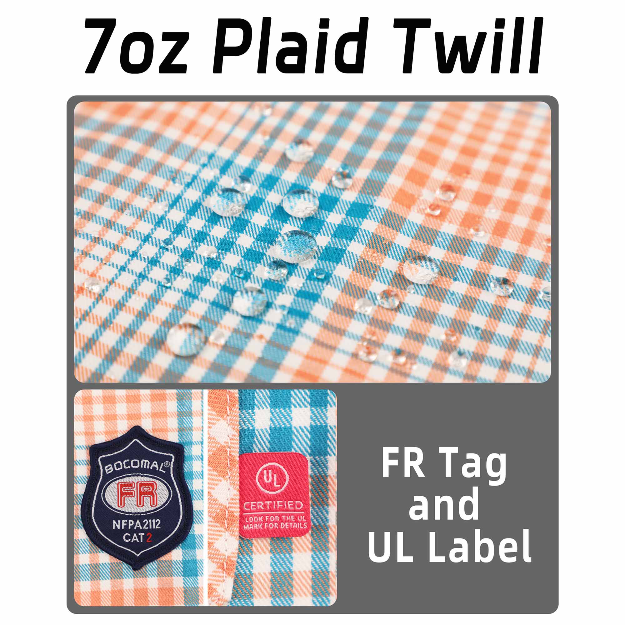 7OZ Classic Plaid FR Shirts With Button