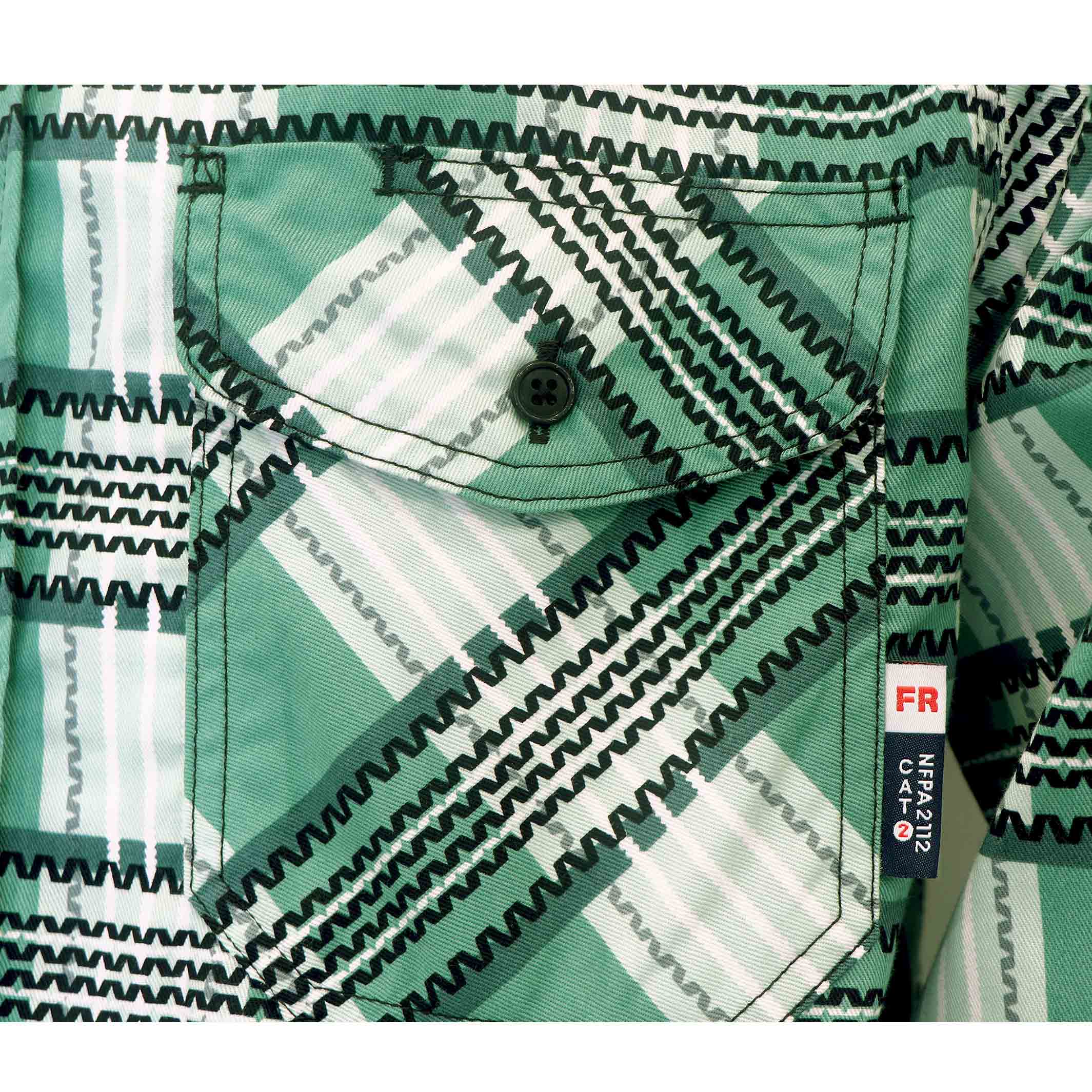 6.5OZ New Printed Plaid Shirts With Button(Final Sale)-3816