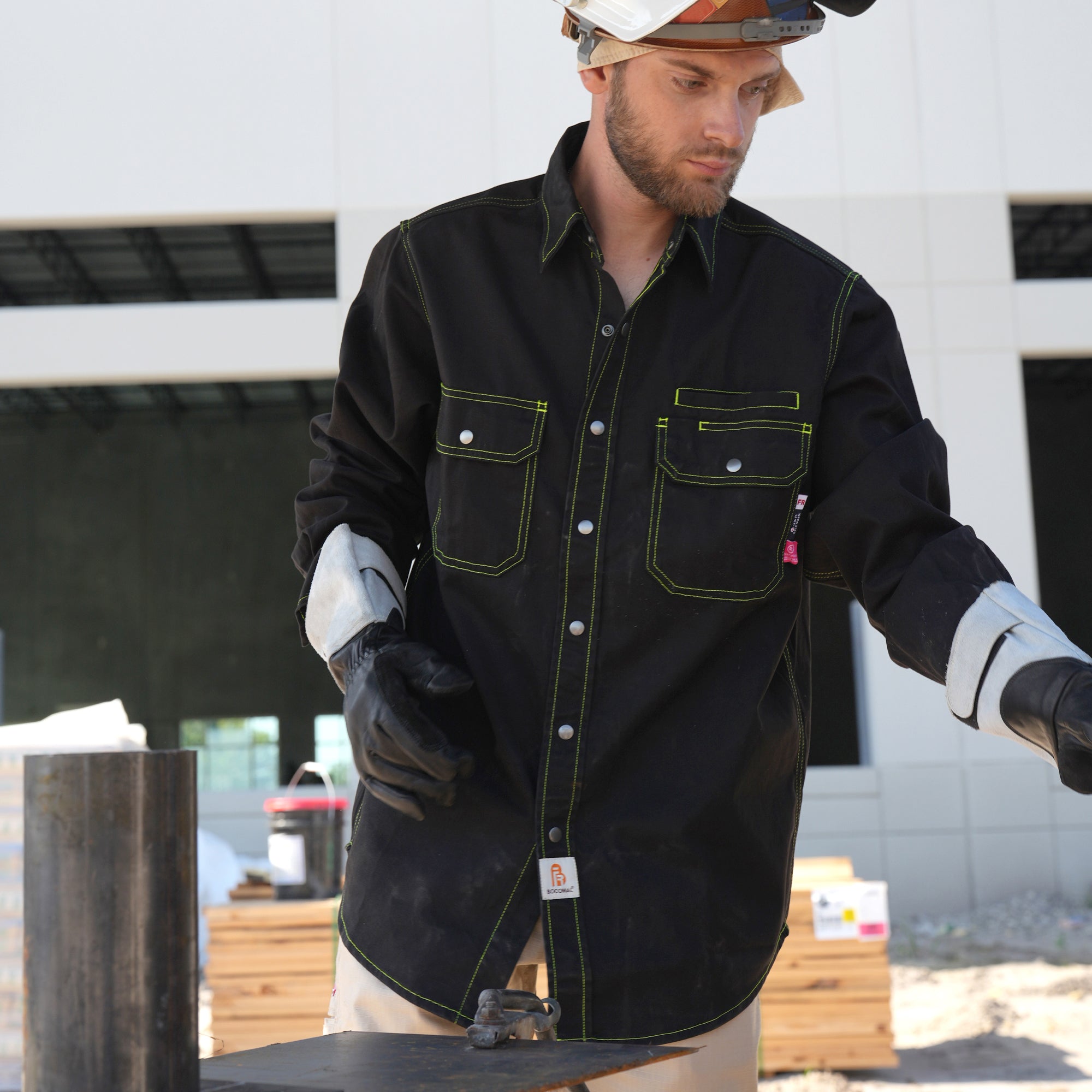 7.5OZ Solid Color  Shirts With Metal Button/Decorative Thread(Final sale)-3701