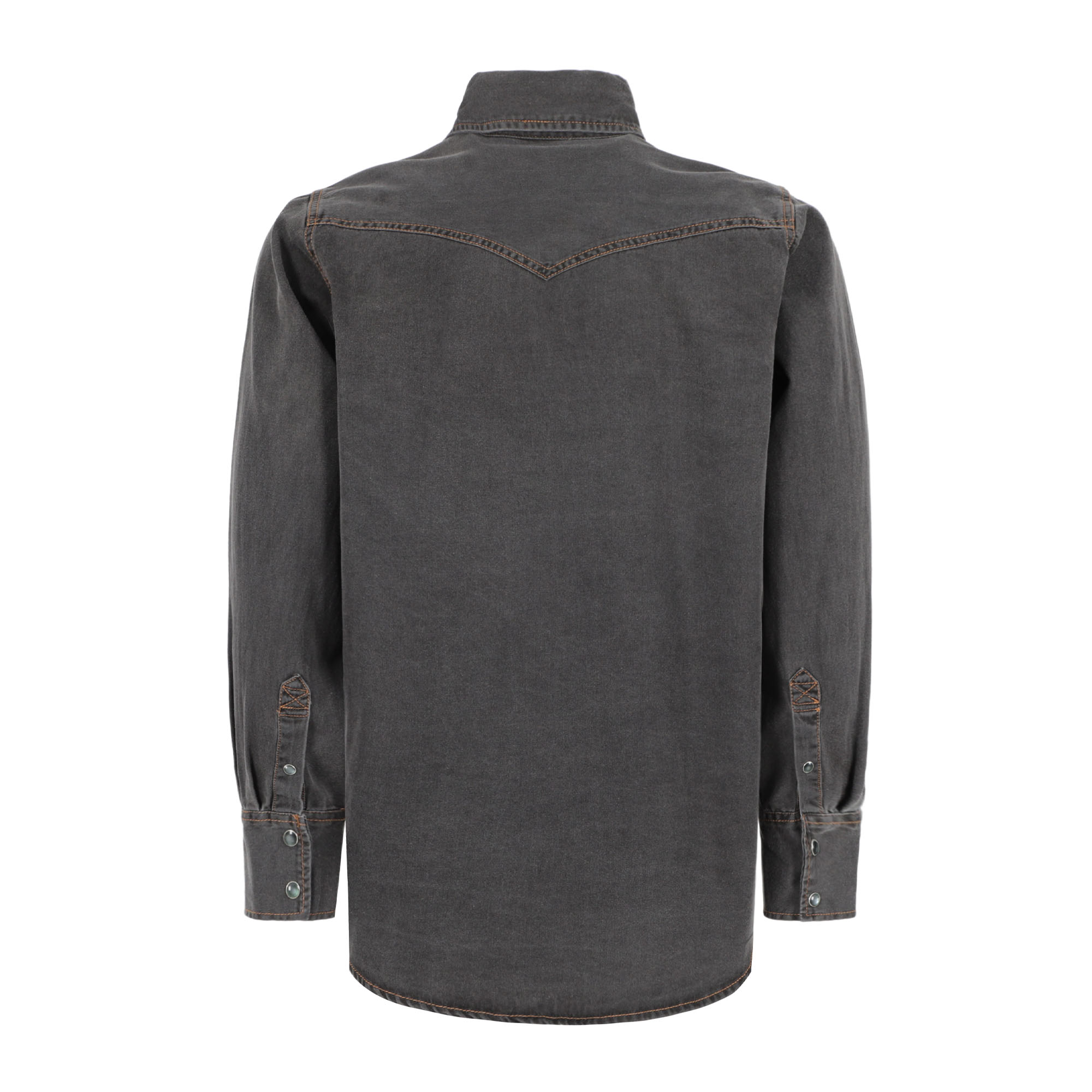 6.5OZ Work Shirts Vintage Washed Lightweight Soft Denim Pearl Snap Down-Relaxed Fit (Non FR)-0930