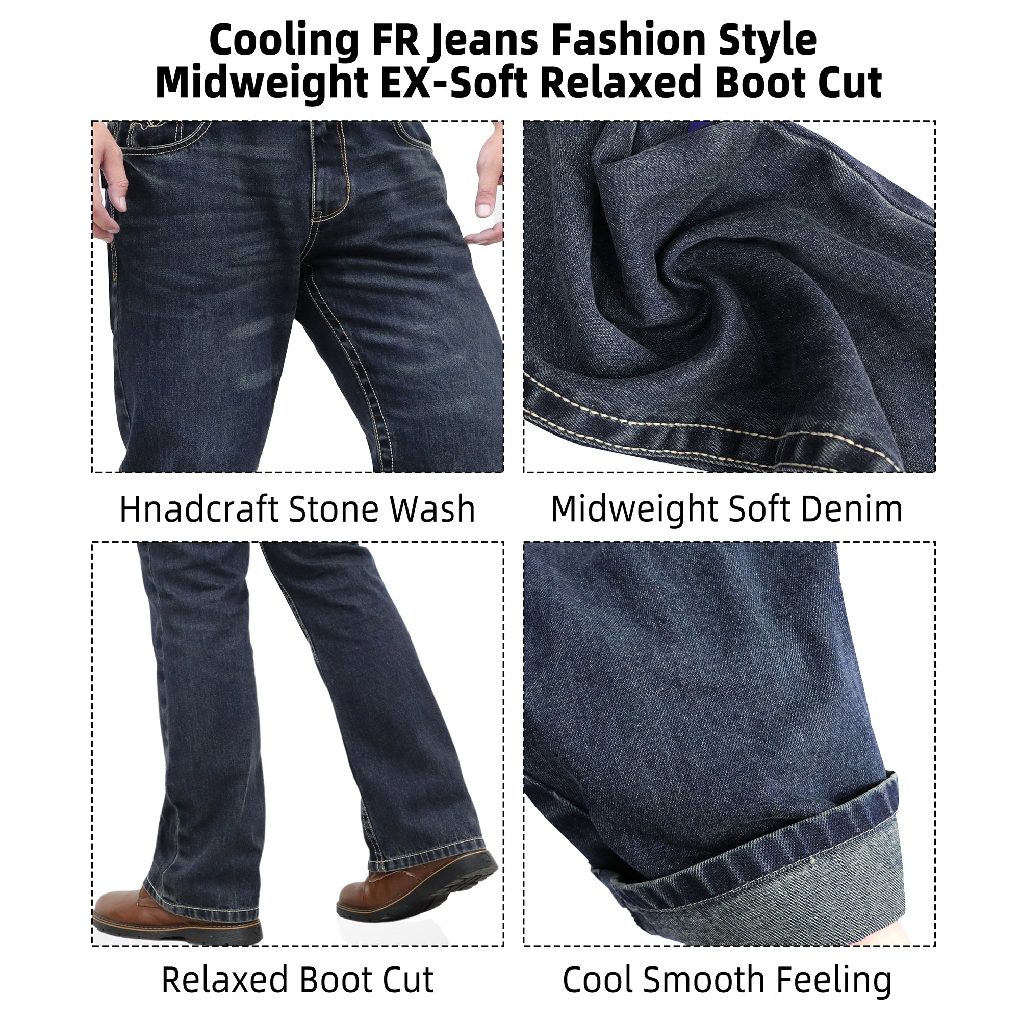 10oz Midweight EX-Soft Relaxed Boot Vintage Washed FR Work Pants-8306