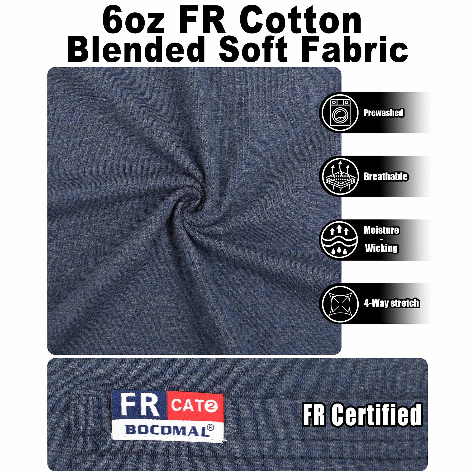 6OZ Henley Bird's-Eye Breathable Vented Mesh FR Tee-B535