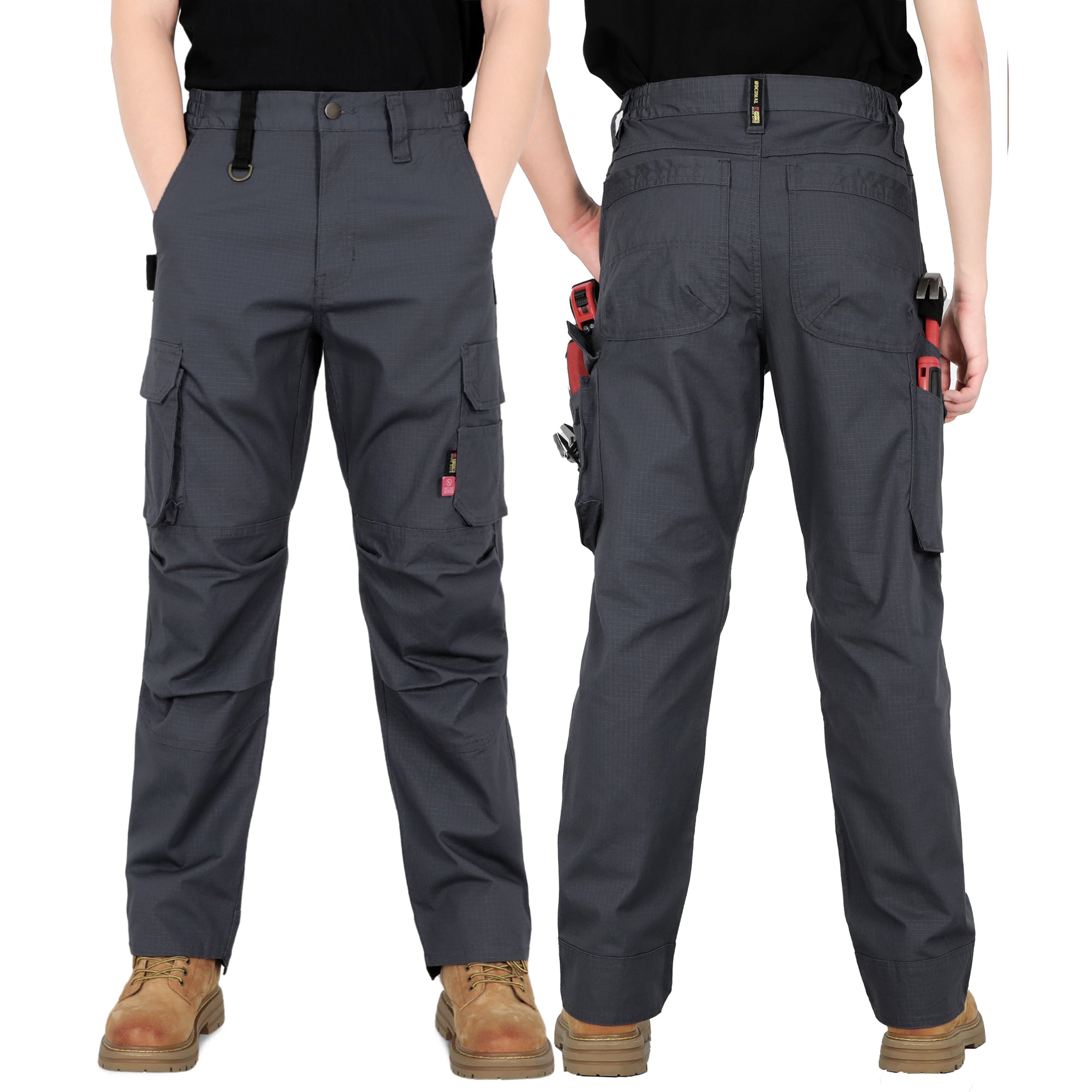 6oz Lightweight Rip stop Relaxed Fit FR Stretch Cargo Reinforced Work Carpenter Pants-8528