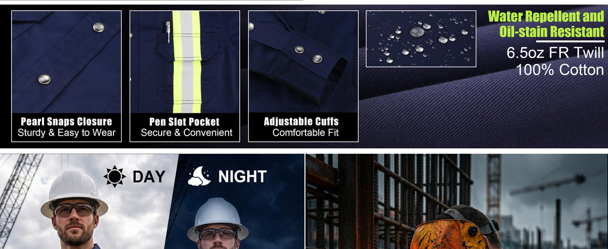 6.5OZ Lightweight Reflective High Visibility Breathable Mesh Vented FR Shirts - B207HV