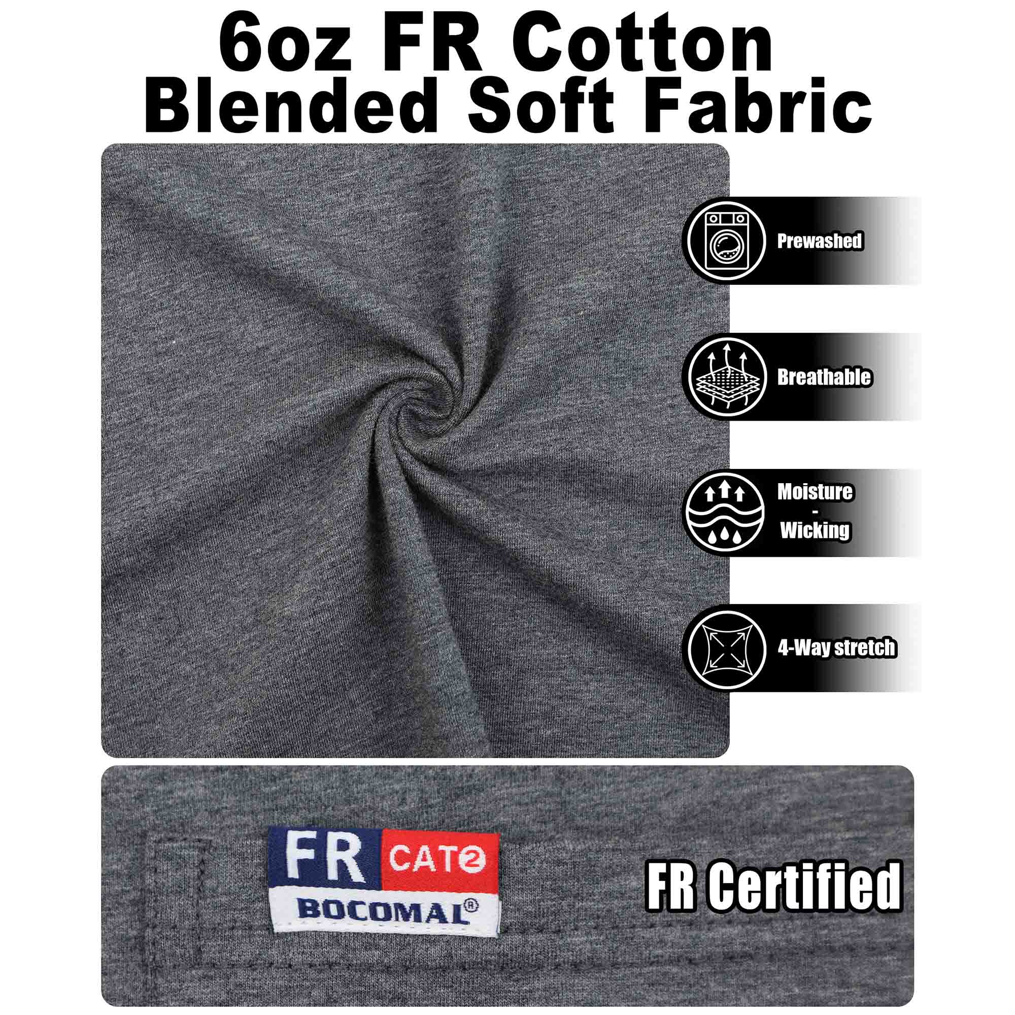 6OZ Henley Bird's-Eye Breathable Vented Mesh FR Tee-B535