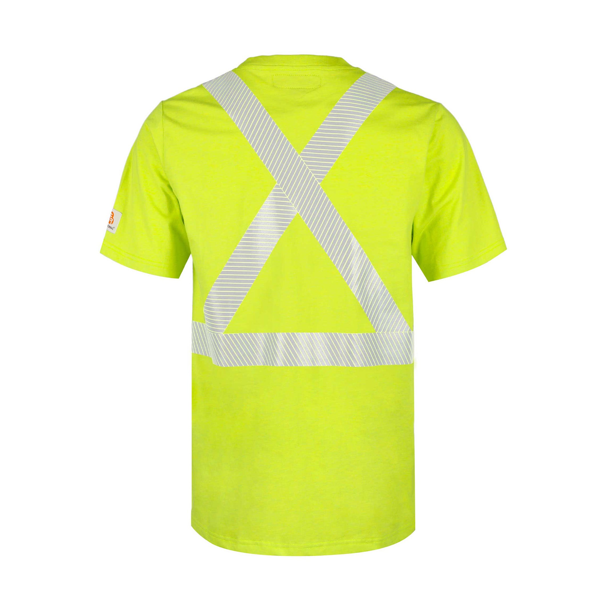6oz Hi Vis Short Sleeve Lightweight High Visibility Reflective  Yellow Men's Safety FR Shirts-0624S