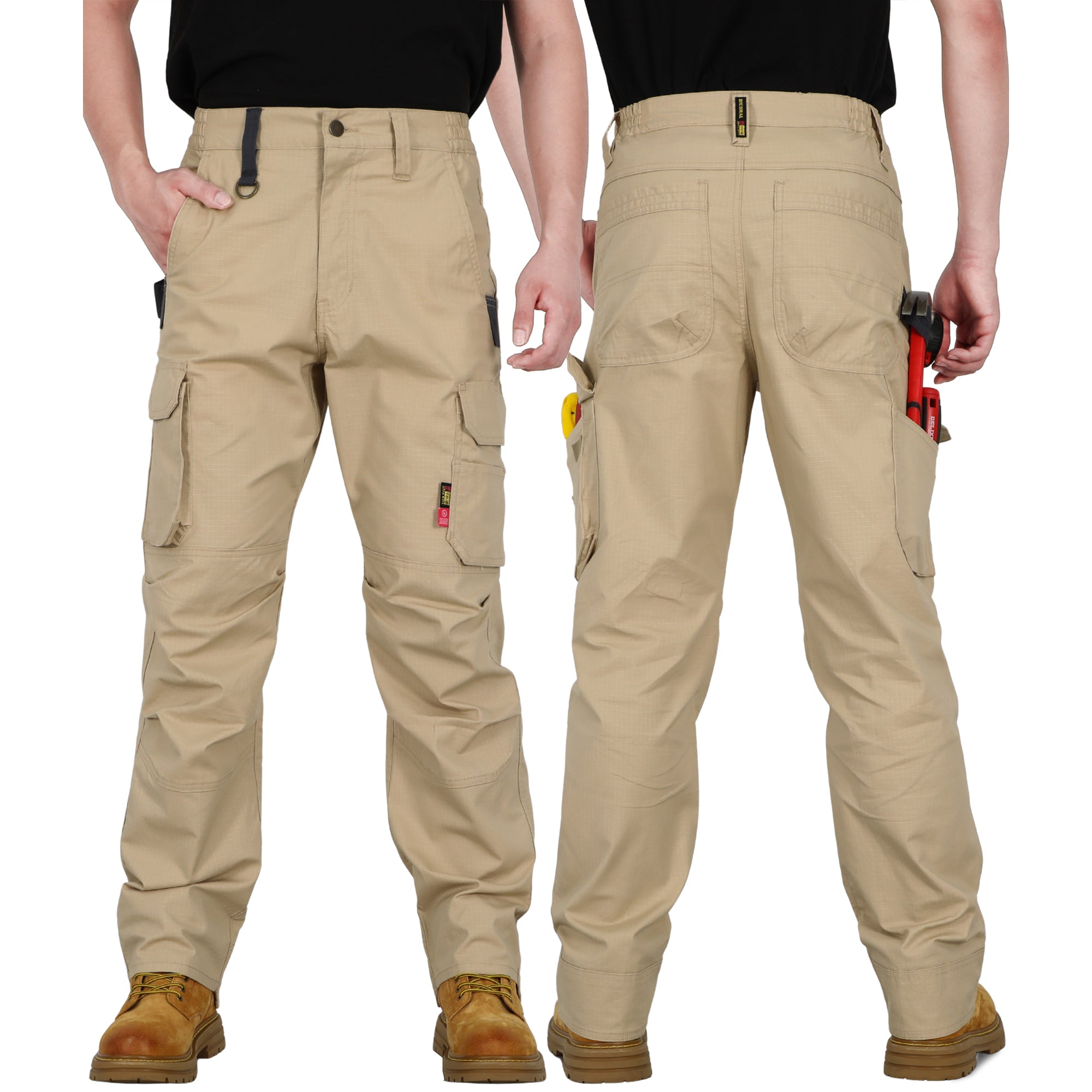 6oz Lightweight Rip stop Relaxed Fit FR Stretch Cargo Reinforced Work Carpenter Pants-8528