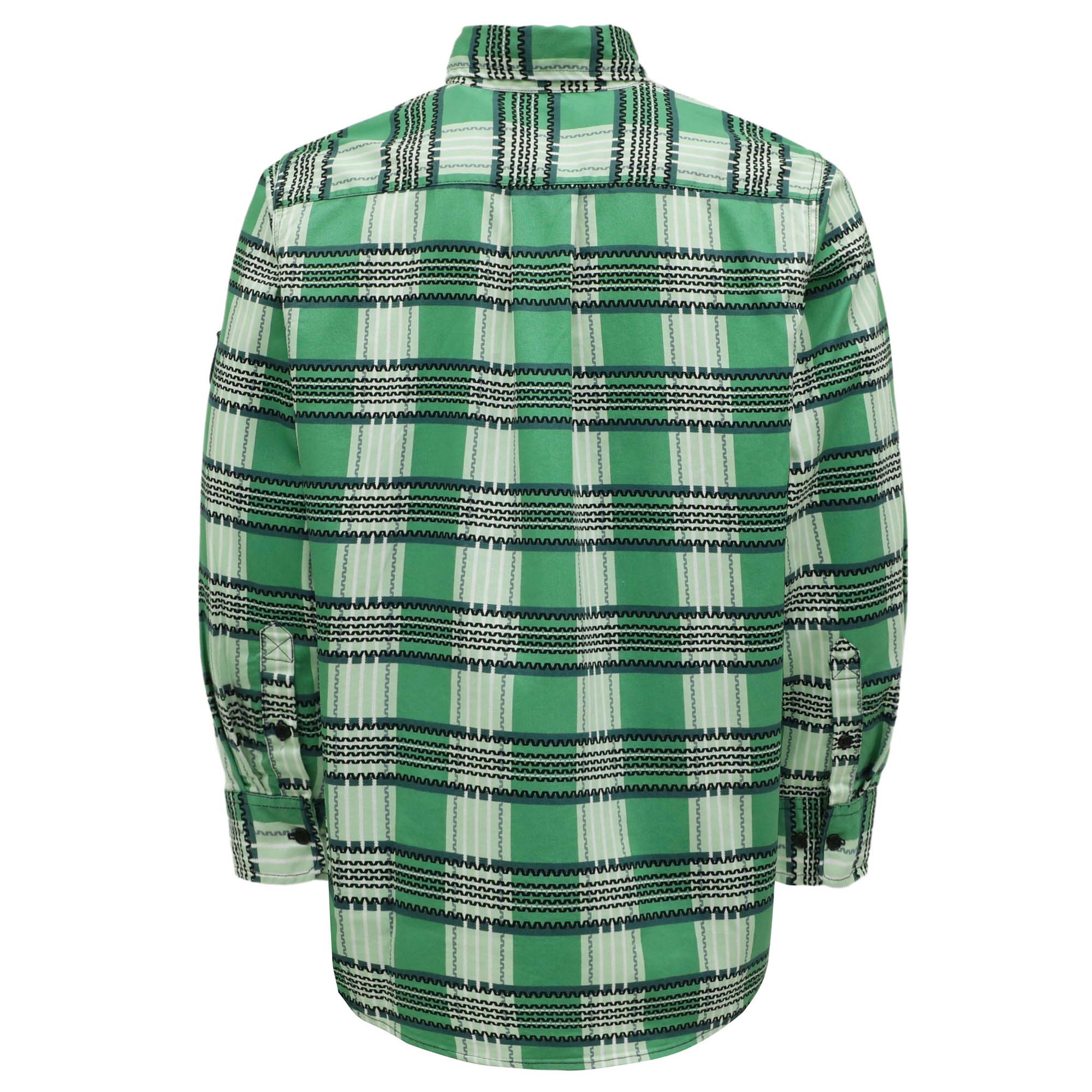 6.5oz Cotton Button Up Printed Plaid Flame Resistant Welding Shirts (Final Sale)