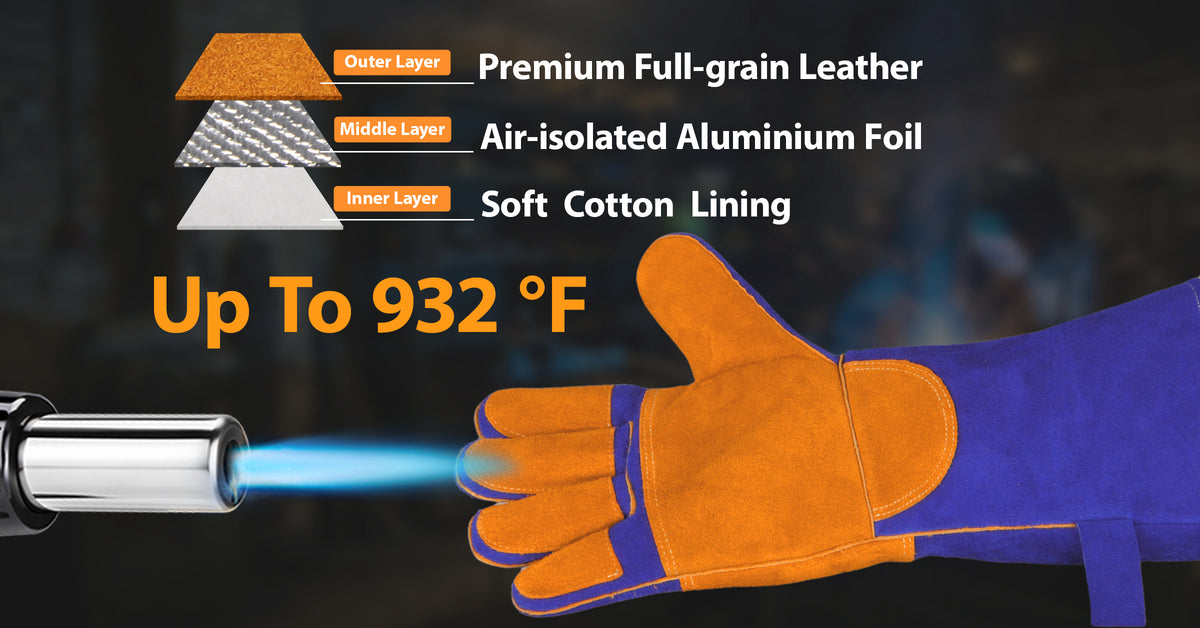 16-Inch Triple-Layer Heat- Resistant Protective Gloves(Heat up to 500°C)-0301