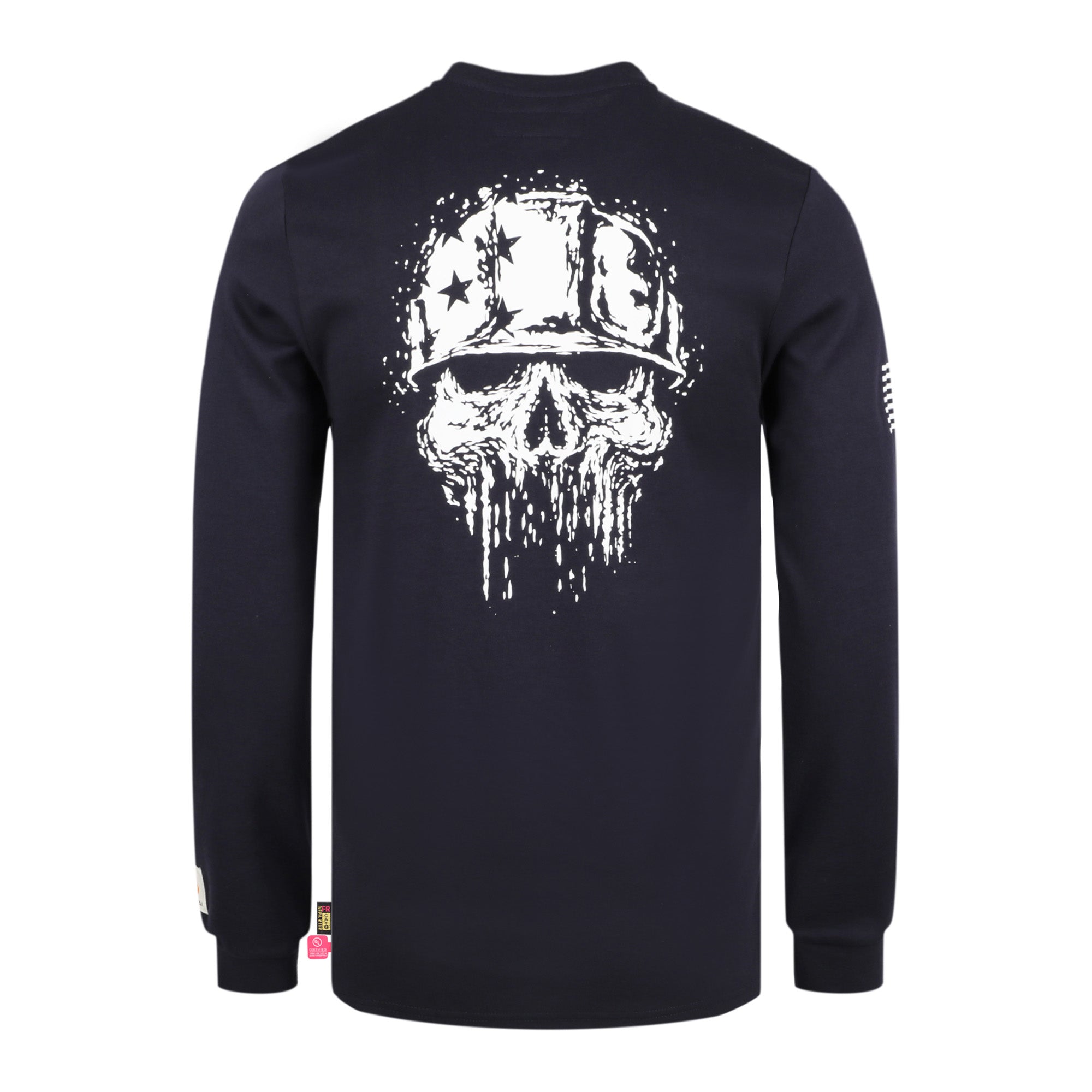 7oz Midweight Flame Resistant Flag/Skull Print Henley T-Shirts NFPA2112 CAT2-D1203