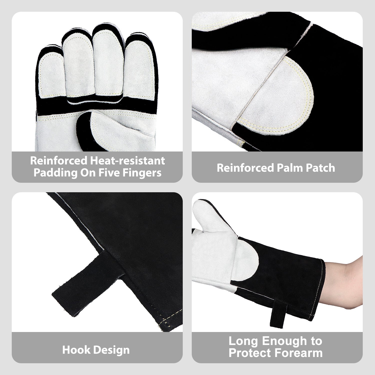 16-Inch Triple-Layer Heat- Resistant Protective Gloves(Heat up to 500°C)-0301